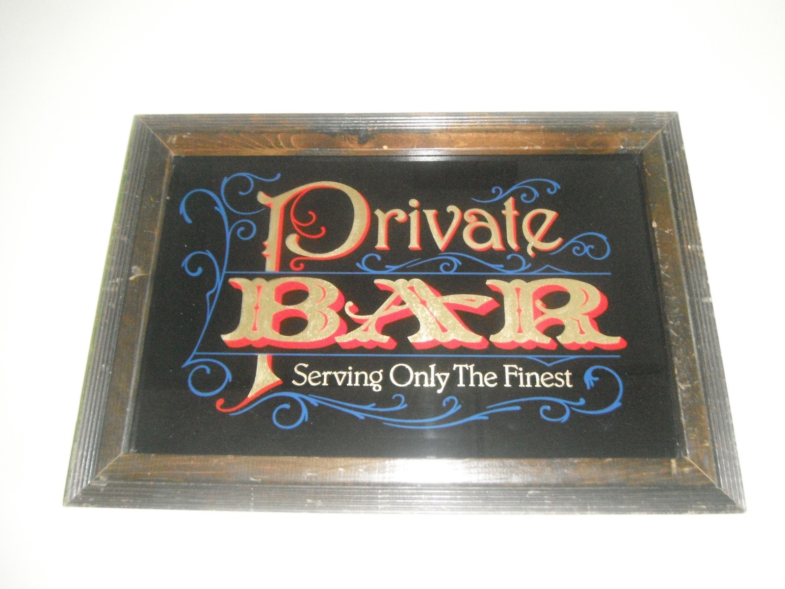 Vintage Private Bar wood Framed Mirror 12 1/2 x18 1/2 " Vintage Private Bar wood Framed Mirror 12 1/2 x18 1/2 "