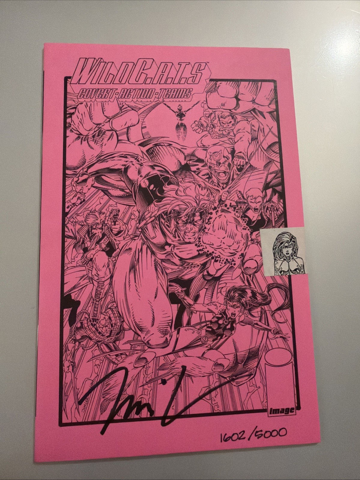 Signed Jim Lee & Brandon Choi IMAGE WildCATS #1 Rare Double Signed Pink Ashcan Signed Jim Lee & Brandon Choi IMAGE WildCATS #1 Rare Double Signed Pink Ashcan