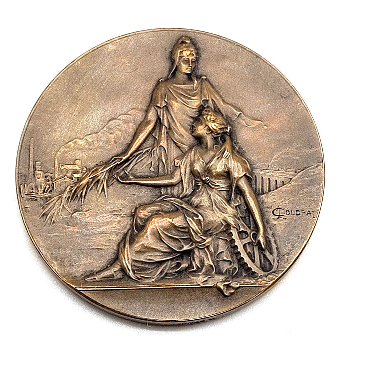 Antique French 1888-1907 Medal Gilt Bronze Ladies Coudray Paris Estate Victorian Antique French 1888-1907 Medal Gilt Bronze Ladies Coudray Paris Estate Victorian