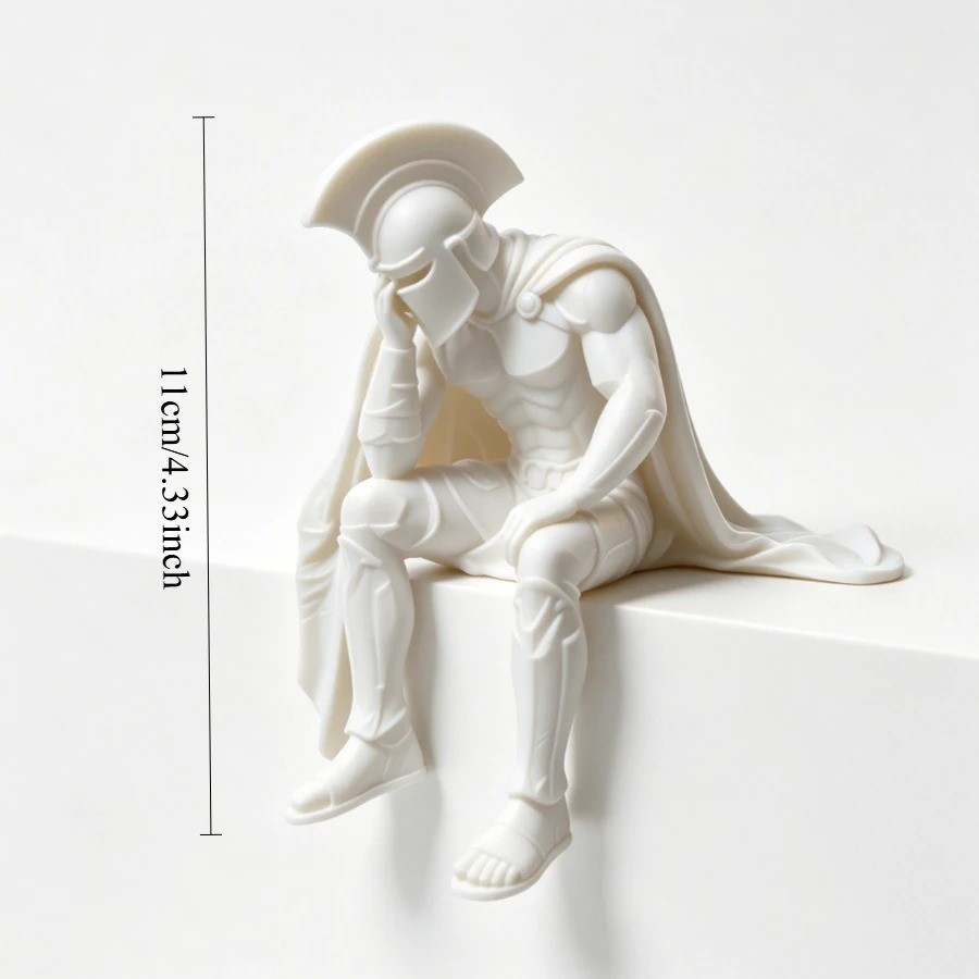 Ancient Sparta Warrior Edge‑Sitter Figurine Greek Gladiator Sitting Statue Shelf Ancient Sparta Warrior Edge‑Sitter Figurine Greek Gladiator Sitting Statue Shelf