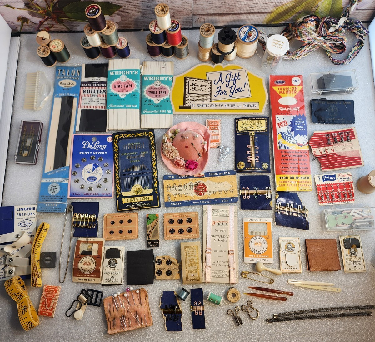 Vintage Sewing Notions Lot - Buttons, Snaps, Hooks, Needles, Zip, Etc. #5 Vintage Sewing Notions Lot - Buttons, Snaps, Hooks, Needles, Zip, Etc. #5