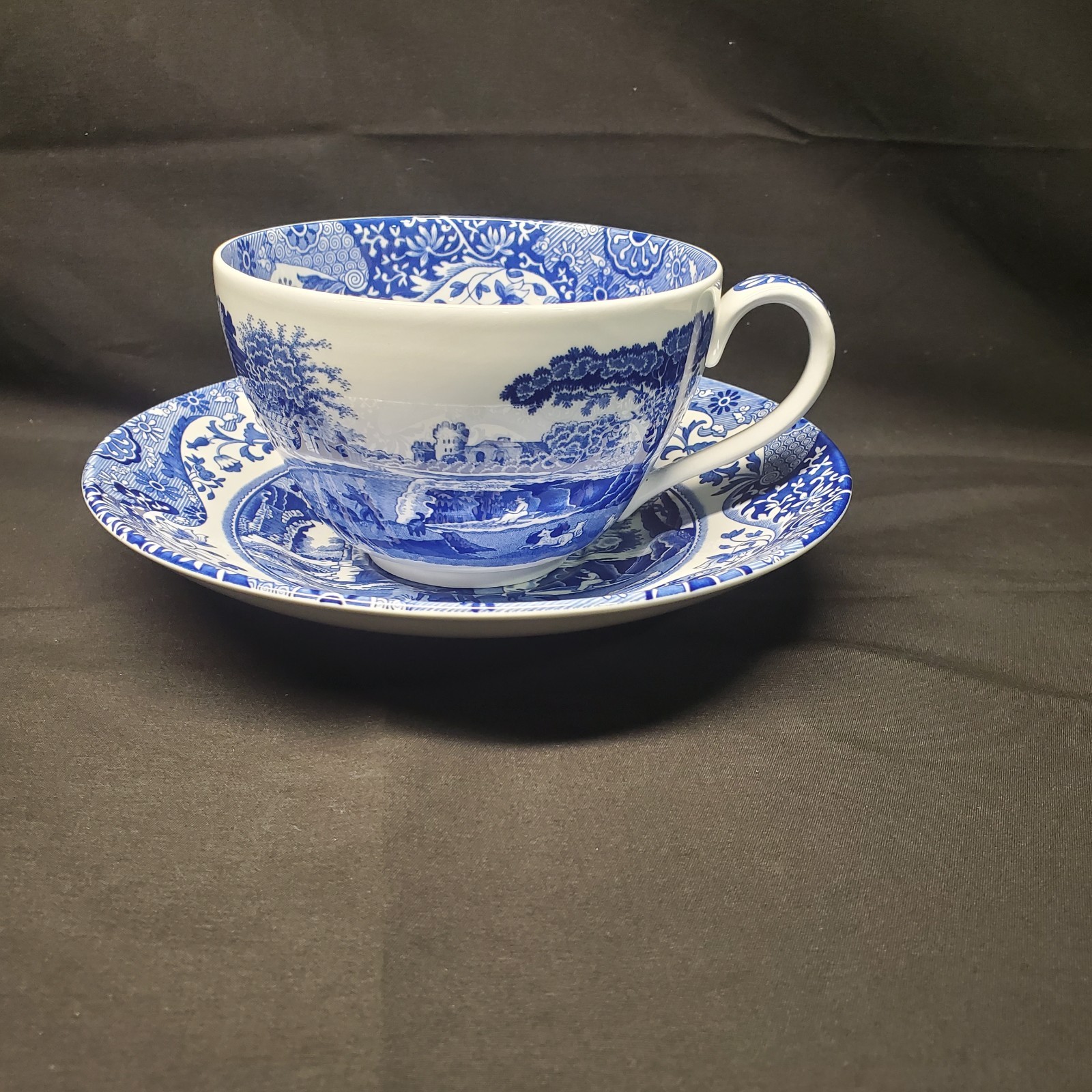 Spode Blue Room Italian Jumbo Cup and Saucer Set Blue White England 5.5” Spode Blue Room Italian Jumbo Cup and Saucer Set Blue White England 5.5”