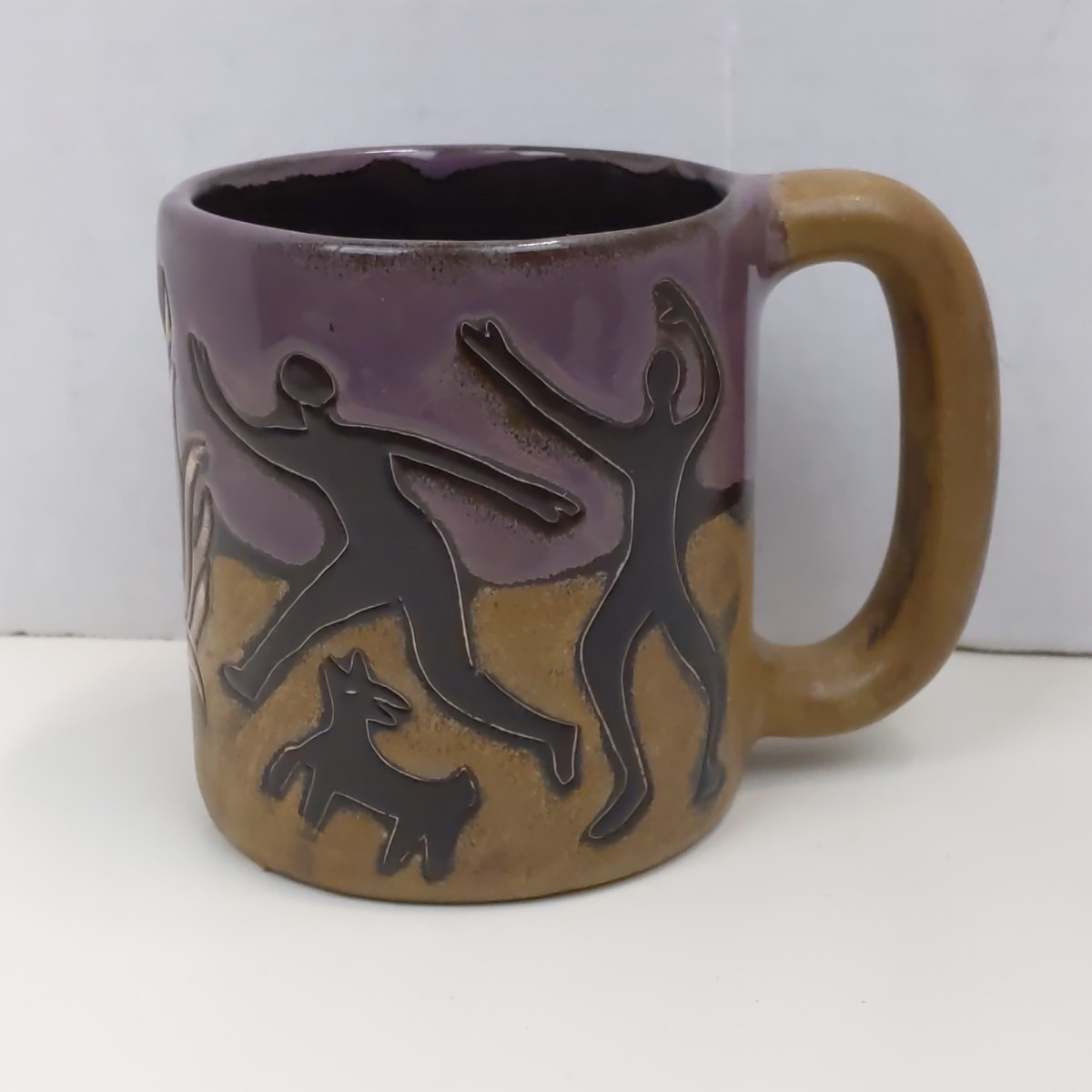 Mara Mexico Pottery Dancing Figures Mug Handmade Art Coffee Cup Large Ceramic Mara Mexico Pottery Dancing Figures Mug Handmade Art Coffee Cup Large Ceramic
