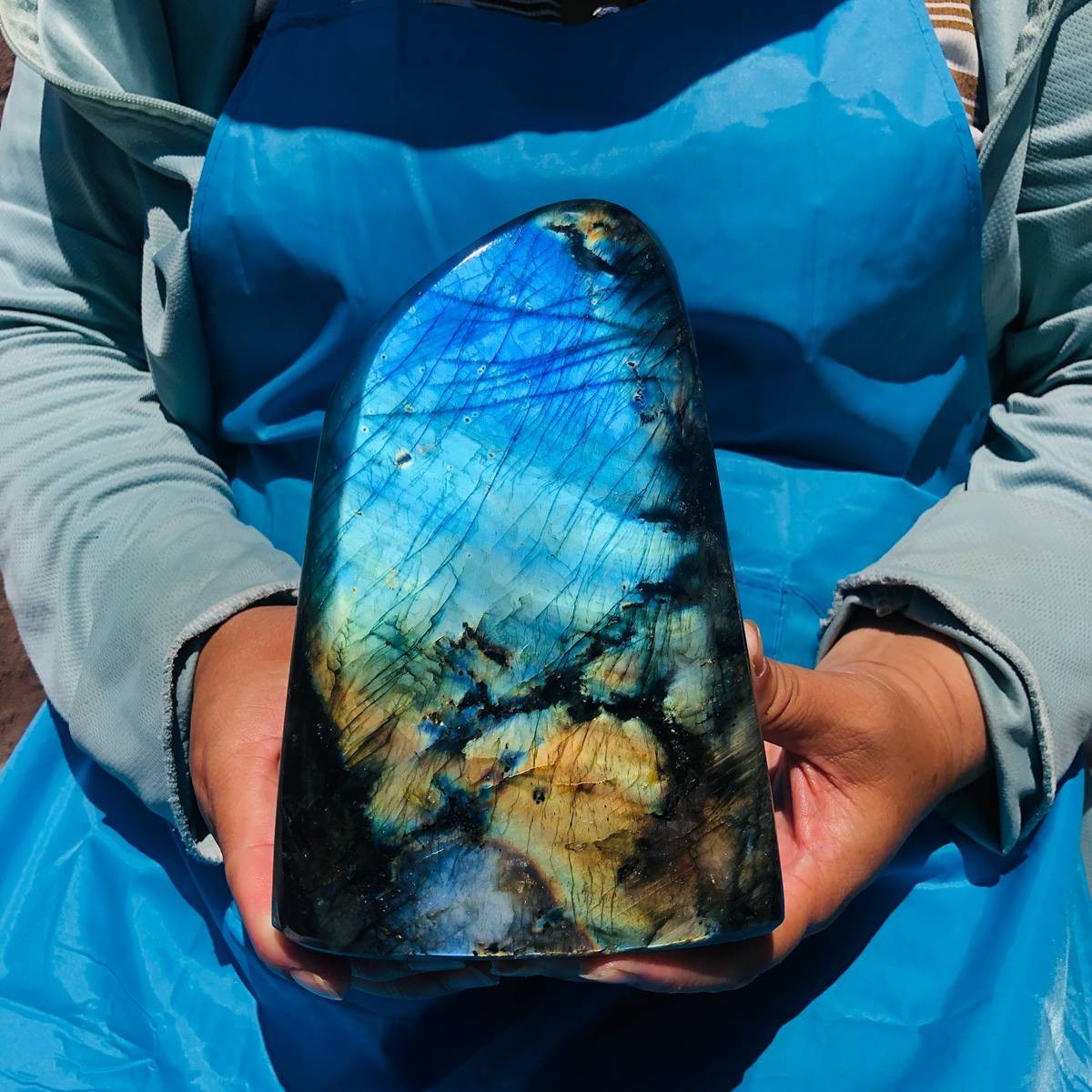 5.23LB Natural Gorgeous Labradorite Quartz Crystal Mineral Specimen Healing