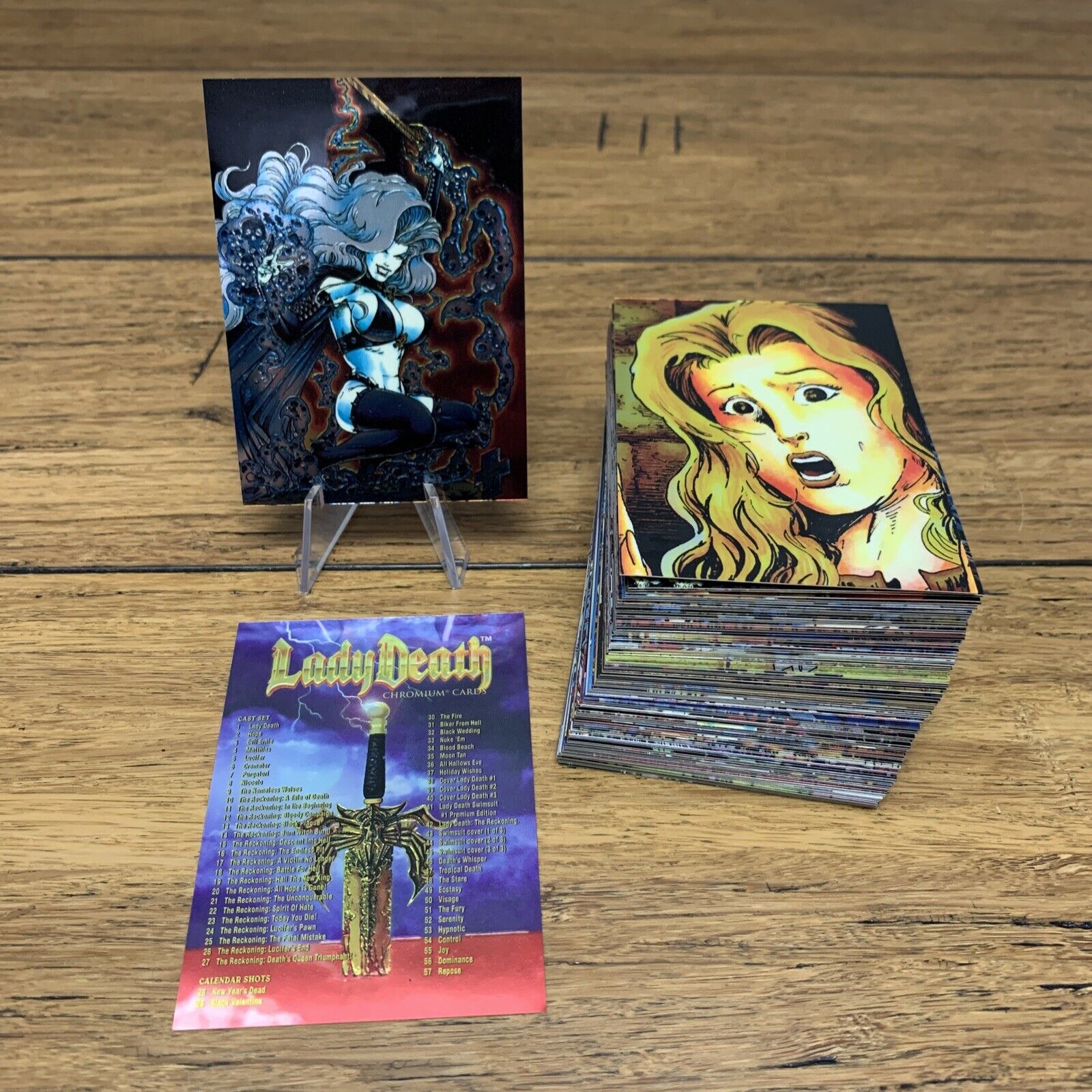 1994 Lady Death Chromium Trading Cards 1-100 Complete Set Rare Cards CV JD