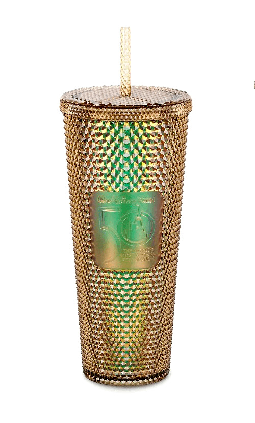 Walt Disney World 50th Anniversary Castle Gold Studded Starbucks Tumbler Cup