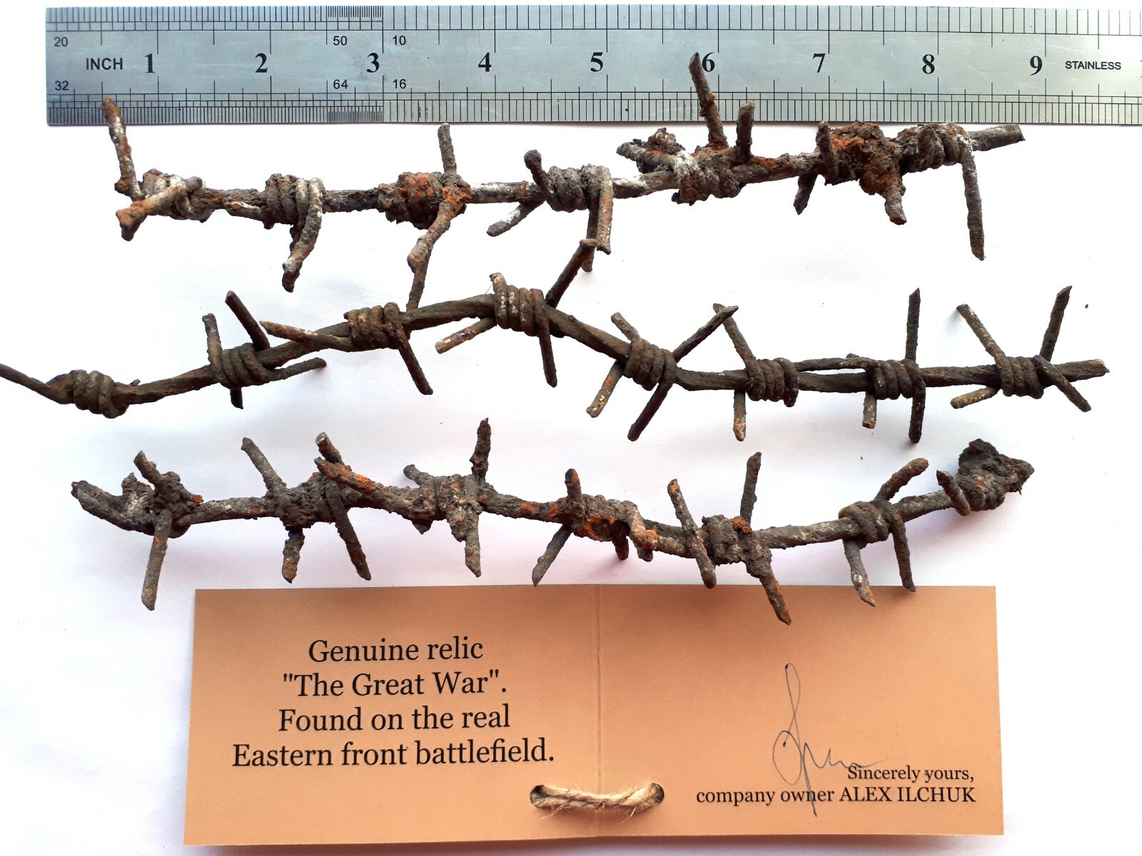Barbed Wire WWI germany original WW1 dug barb battle relic vintage Great War Barbed Wire WWI germany original WW1 dug barb battle relic vintage Great War