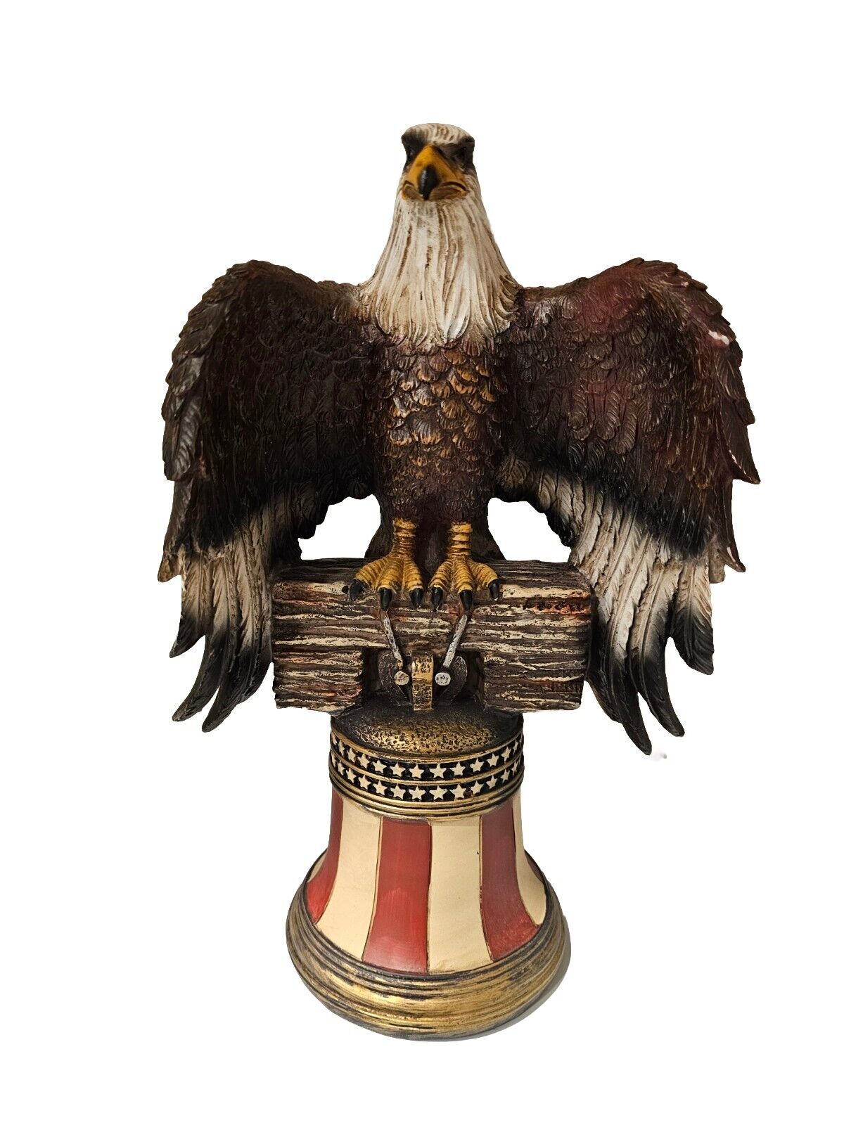 Texas Artist Independence Day Patriotic Statue Bald Eagle Liberty Bell Figurine