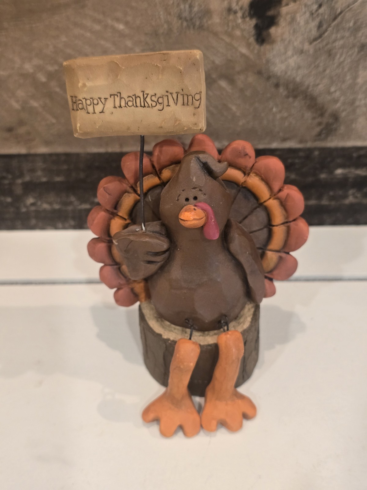 VTG Blossom Bucket Suzi Skoglund Turkey Happy Thanksgiving Figurine 2003 VTG Blossom Bucket Suzi Skoglund Turkey Happy Thanksgiving Figurine 2003