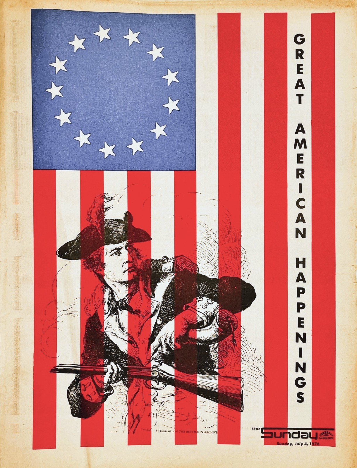 4th of July 1776 - 1976 Amer Hist Events Vtg Bicentennial News Insert *Complete*