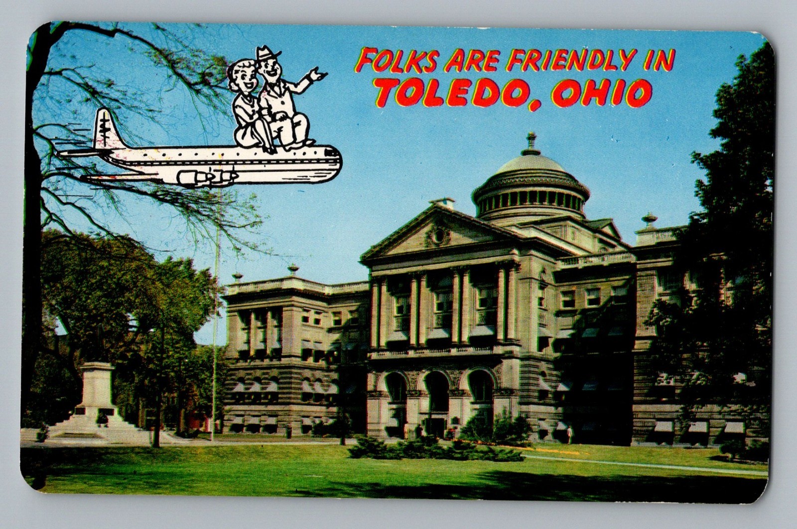 Toledo Ohio OH Lucas County Courthouse Vintage Postcard 1950s-60s