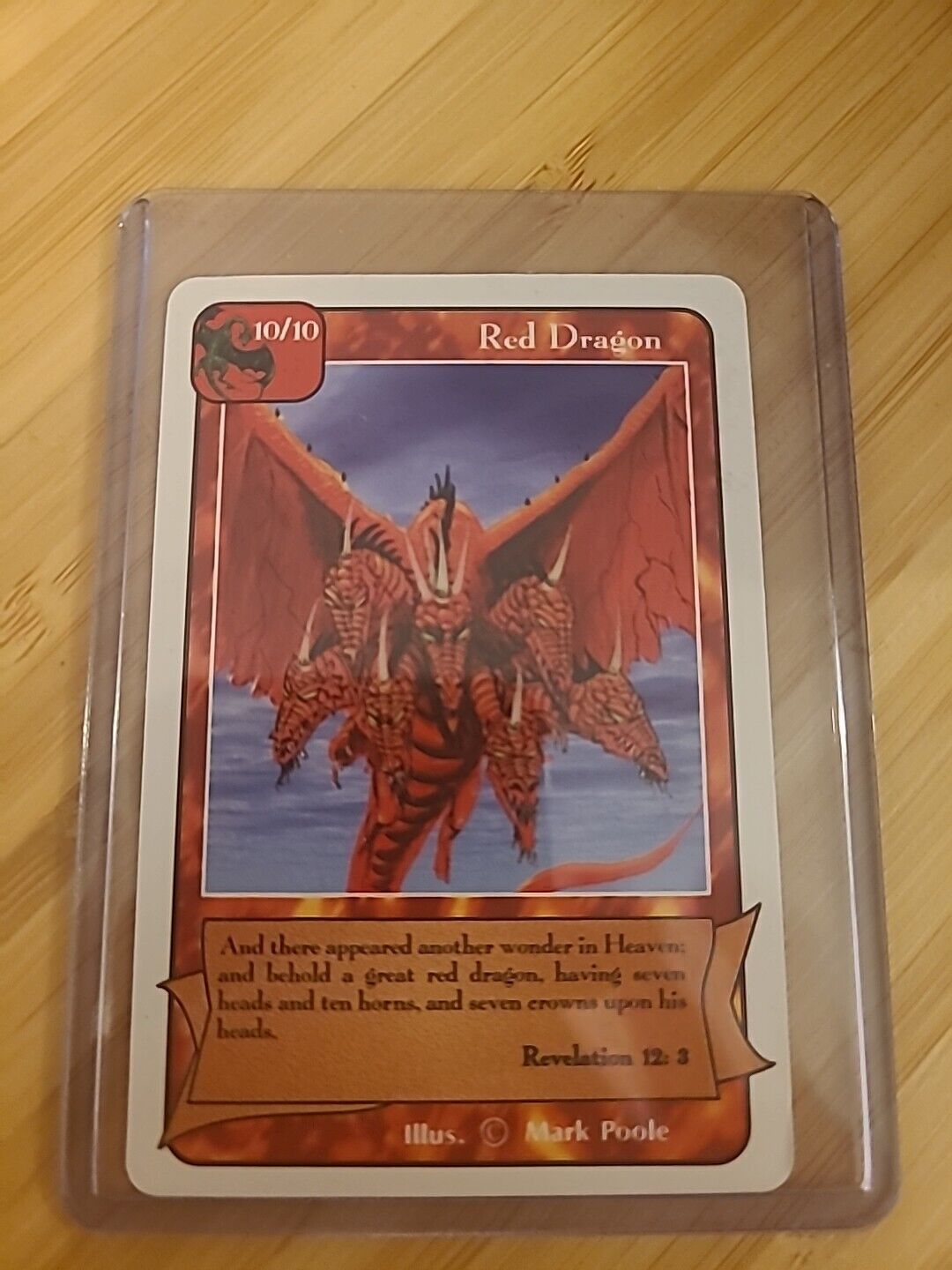 ⭐️ 1996 Redemption Rare Red Dragon 10/10 Christian Trading Card Bible Game.