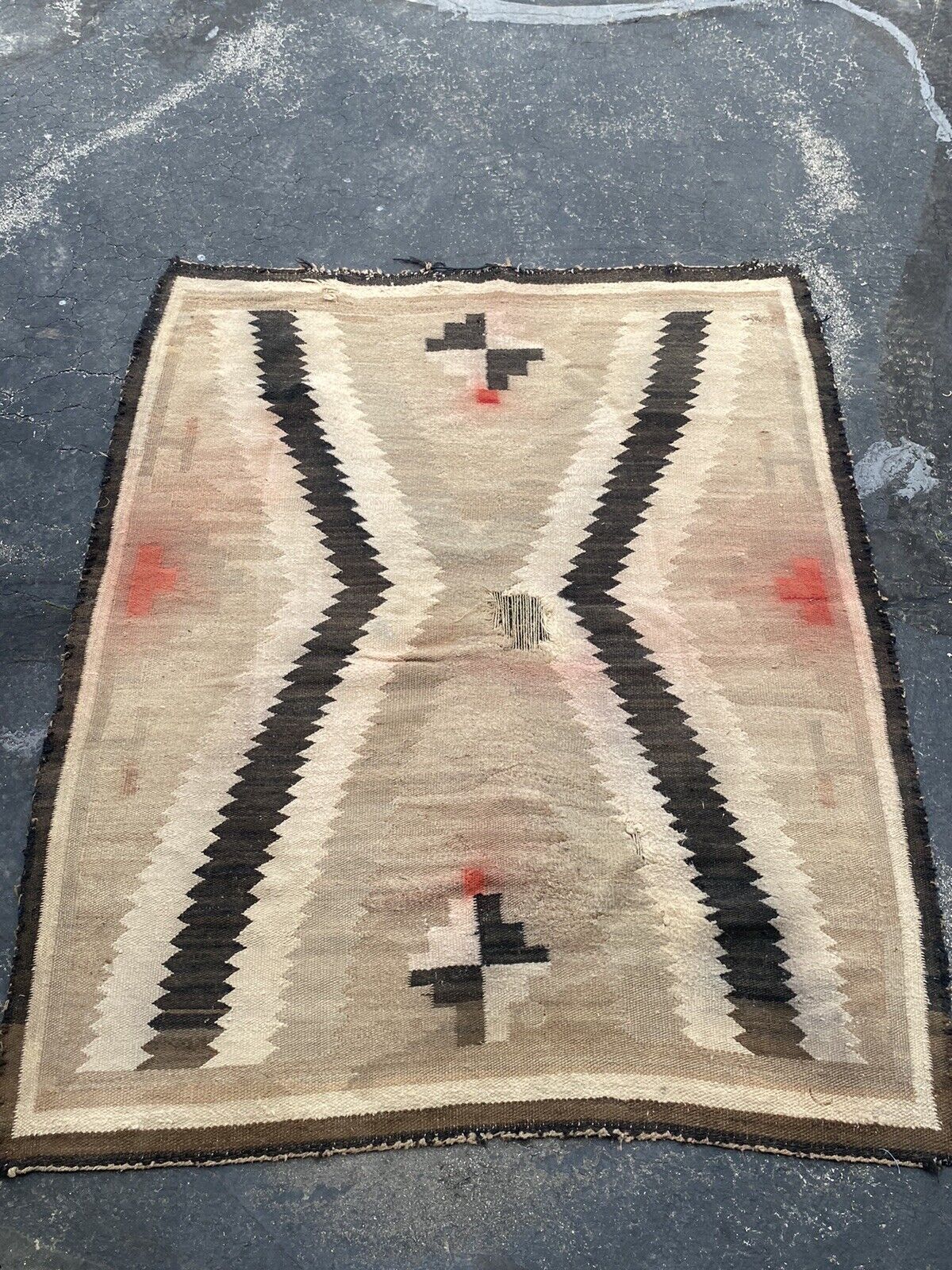 Antique Southwest Navajo Native American Rug Blanket Ganado? Style Old As Is