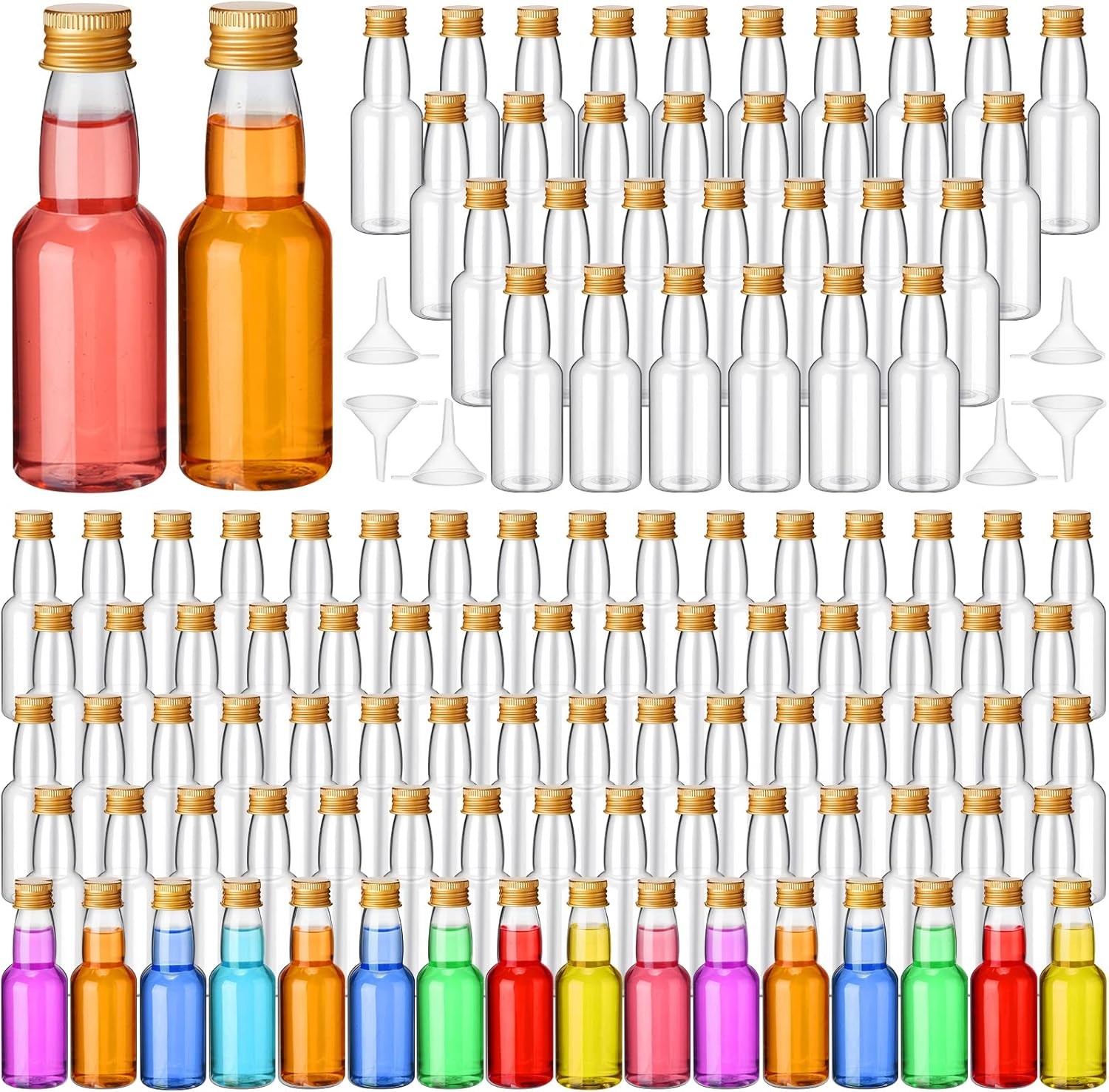   120 Miniature Bottles Sealed Miniature Empty Plastic Spirits Bottles  