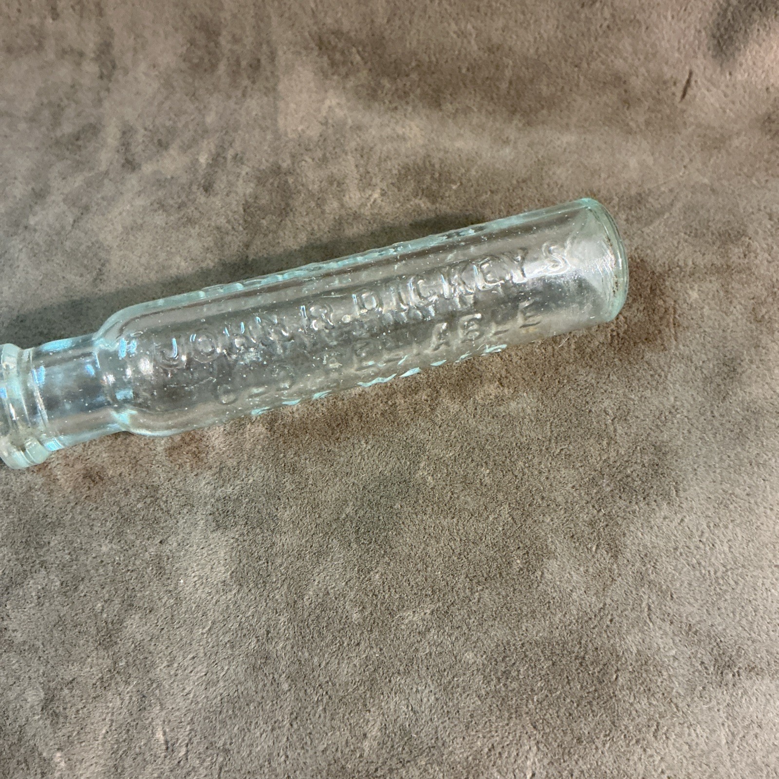 Antique John R Dickies Old Reliable High Water Pale Aqua Glass Bottle/vial Antique John R Dickies Old Reliable High Water Pale Aqua Glass Bottle/vial