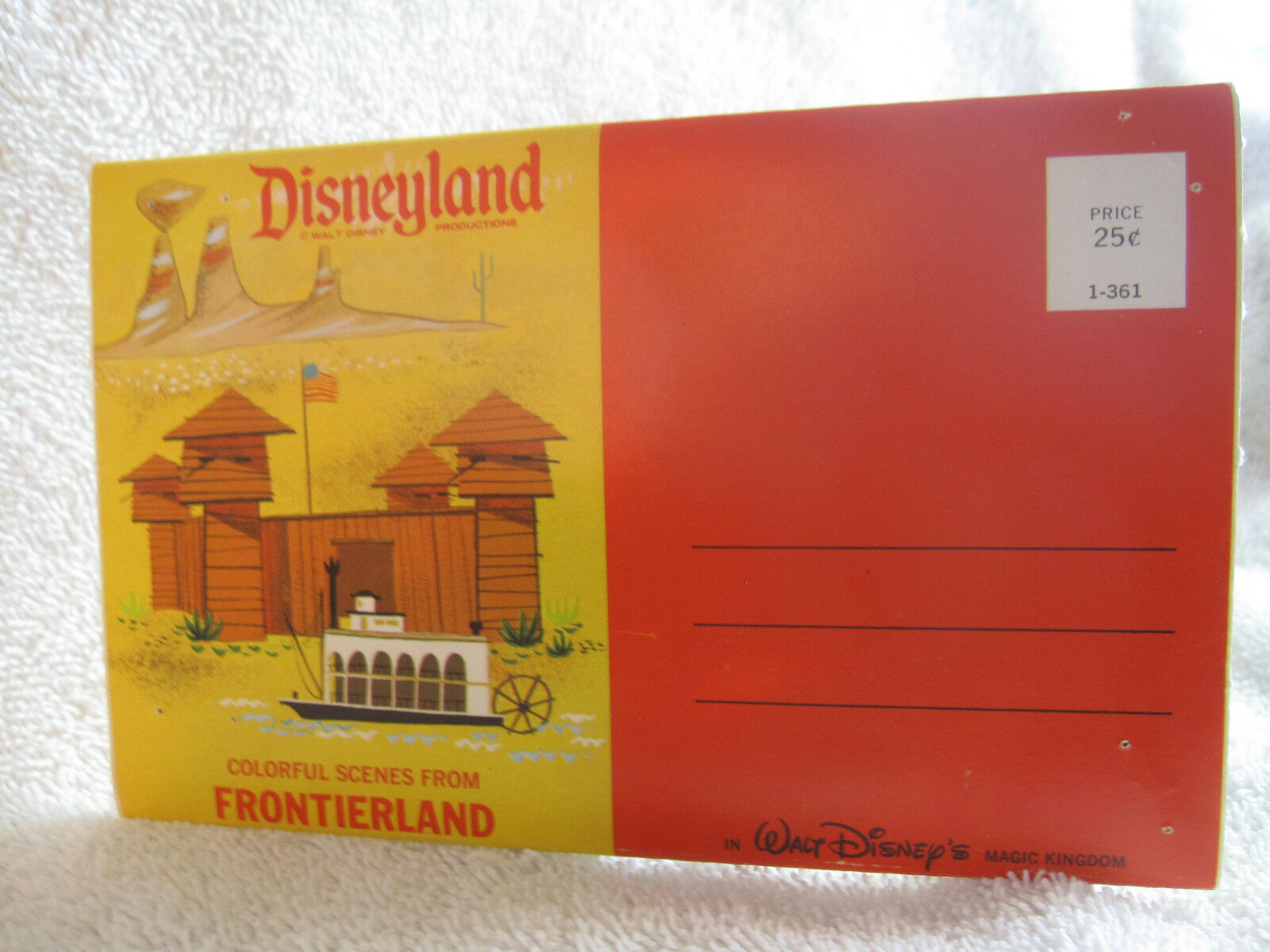 1960's vtg Disneyland Frontierland 13 scene postcard folder old original Disney 1960's vtg Disneyland Frontierland 13 scene postcard folder old original Disney