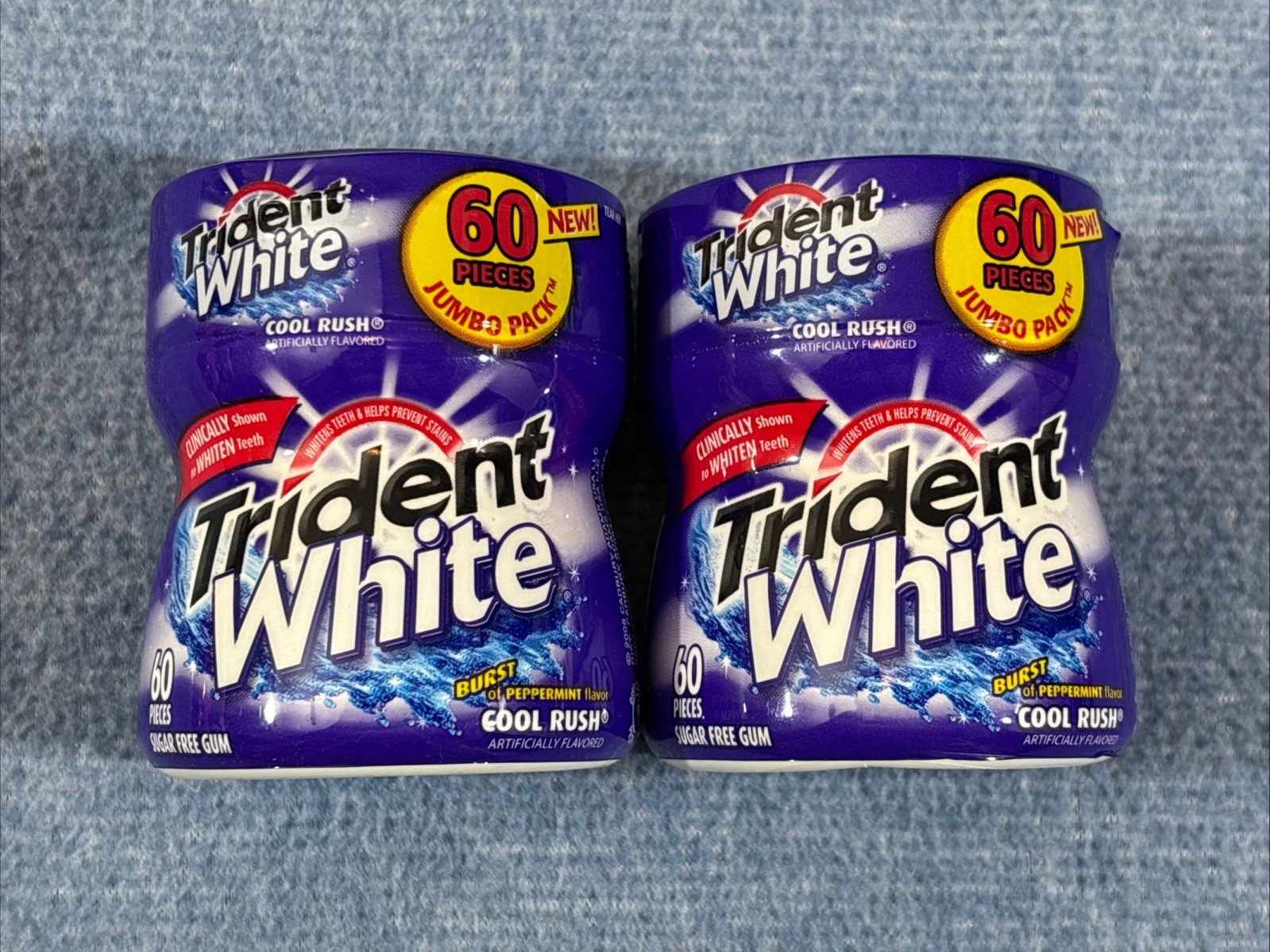 Vtg 2X TRIDENT WHITE COOL RUSH Gum Pack SEALED BURST OF PEPPERMINT 2 Pack NOS Vtg 2X TRIDENT WHITE COOL RUSH Gum Pack SEALED BURST OF PEPPERMINT 2 Pack NOS