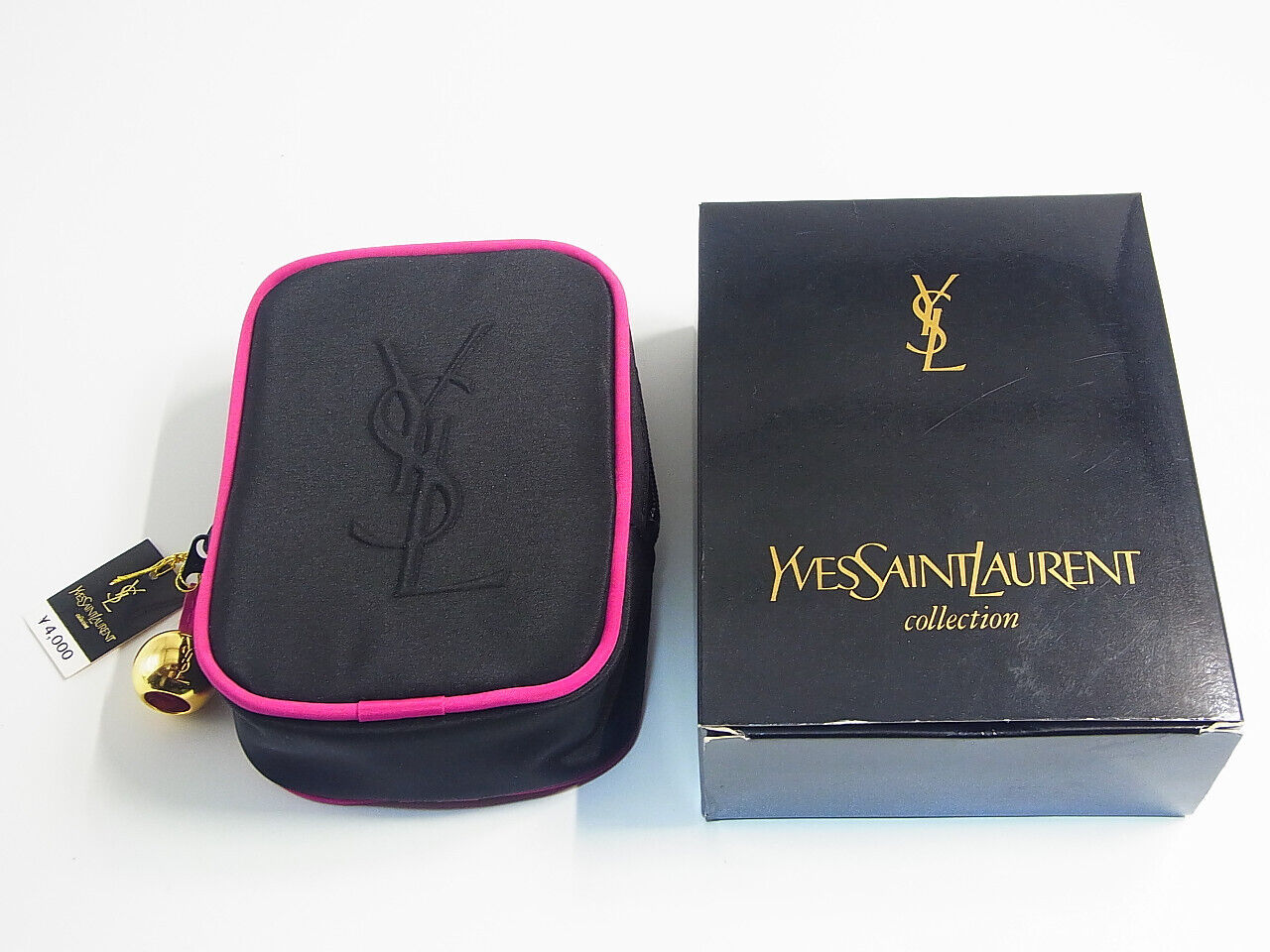 Auth Yves Saint Laurent YSL Cigarette Cosmetics Case Pouch w/Outer Box Mint Rare