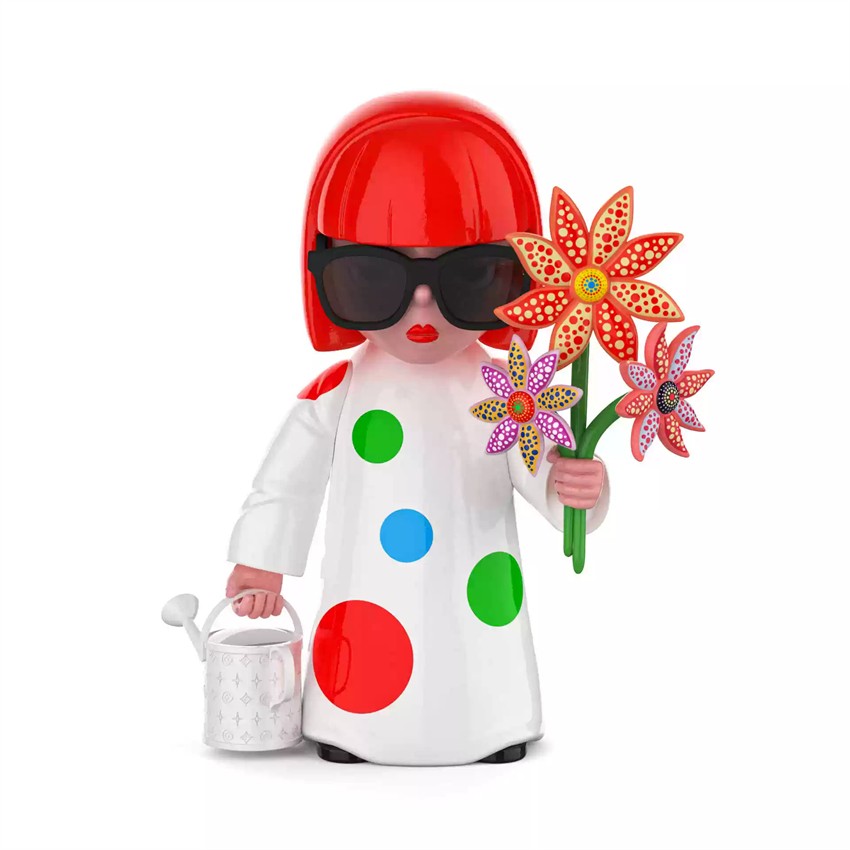 Yayoi Kusama Polka Dot Queen with Flower 29cm 11.4In Artist Designer Toy Figure Yayoi Kusama Polka Dot Queen with Flower 29cm 11.4In Artist Designer Toy Figure