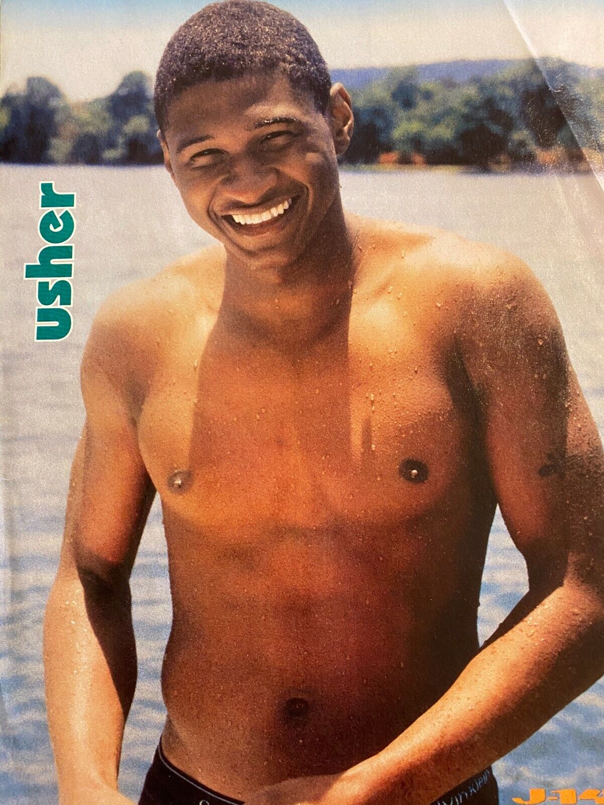 Usher, Shirtless, Full Page Vintage Pinup