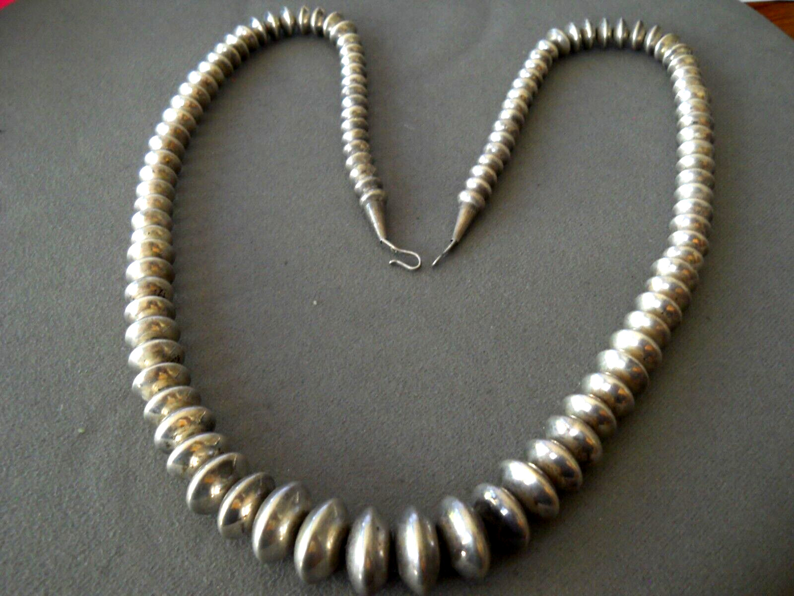 Native American Sterling Silver Bead Navajo Pearls Necklace 124g 30\