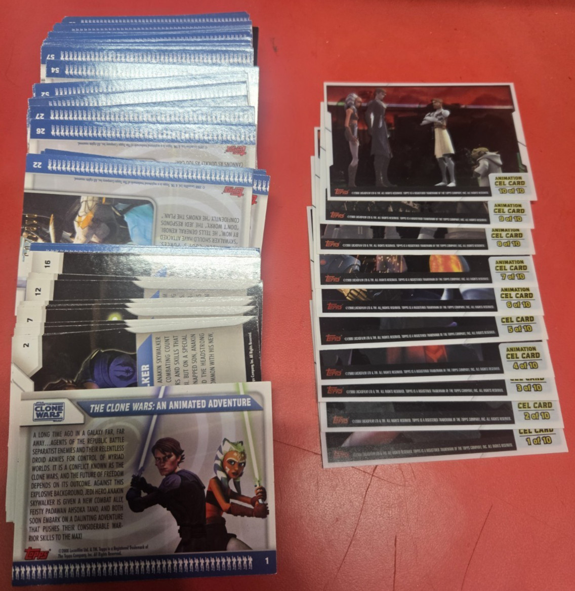 2008 Topps Star Wars: The Clone Wars Checklist Highlights 1–90 set Cel C1-C10 2008 Topps Star Wars: The Clone Wars Checklist Highlights 1–90 set Cel C1-C10