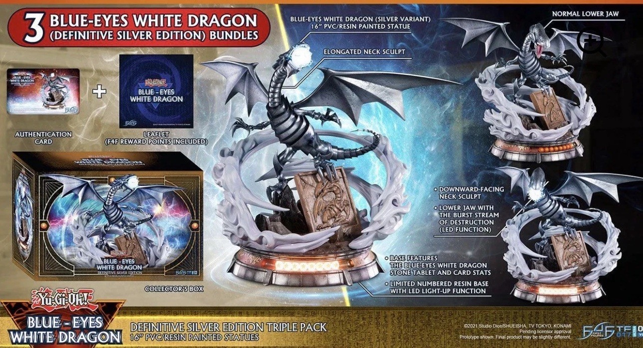 Yu-Gi-Oh Blue-Eyes White Dragon (Definitive Silver Edition Triple Pack) F4F New