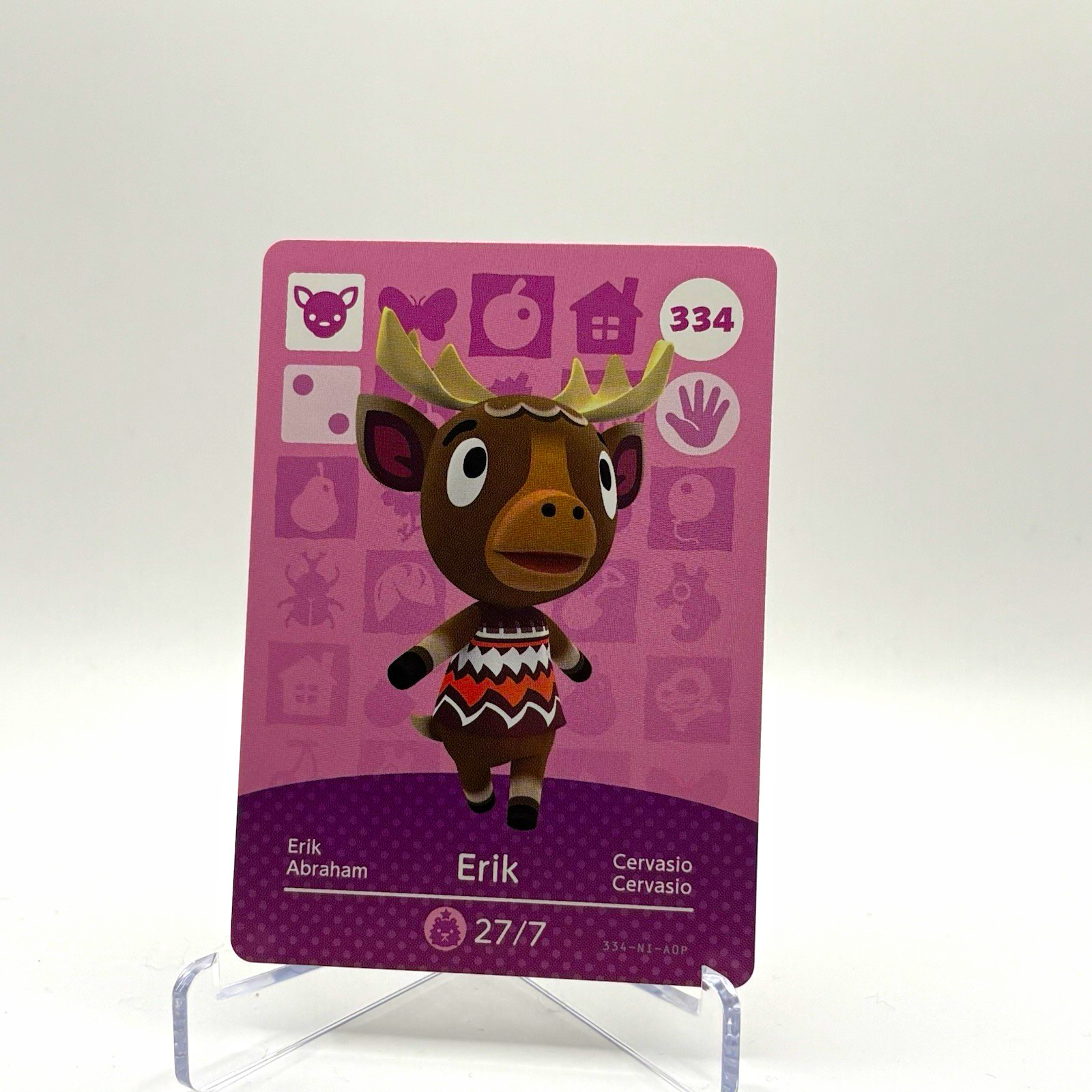 Nintendo Animal Crossing amiibo Base Set Trading Card #334 Erik 2015 Nintendo Animal Crossing amiibo Base Set Trading Card #334 Erik 2015