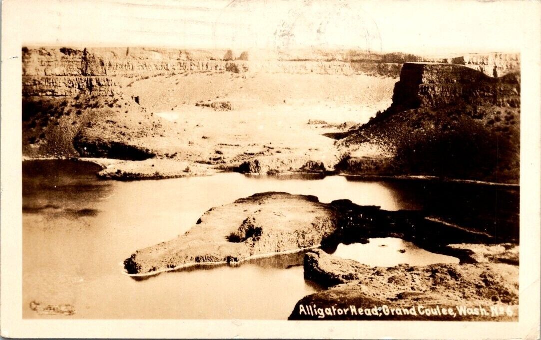 Vintage Real Photo Postcard- Alligator Mead, Grand Coulee, Washington 1927