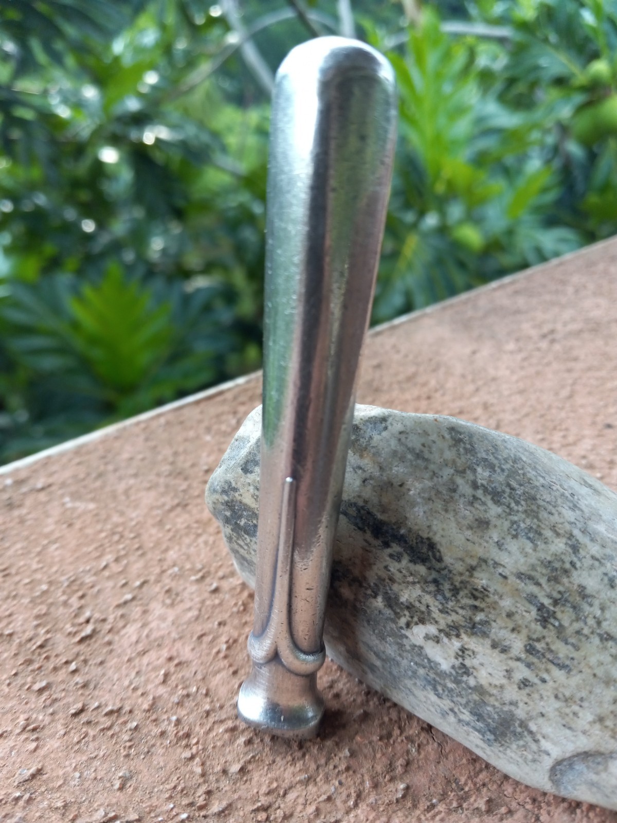 Early 20th Century English Stainless Streamliner Custom Tobacco Pipe Tamper Early 20th Century English Stainless Streamliner Custom Tobacco Pipe Tamper