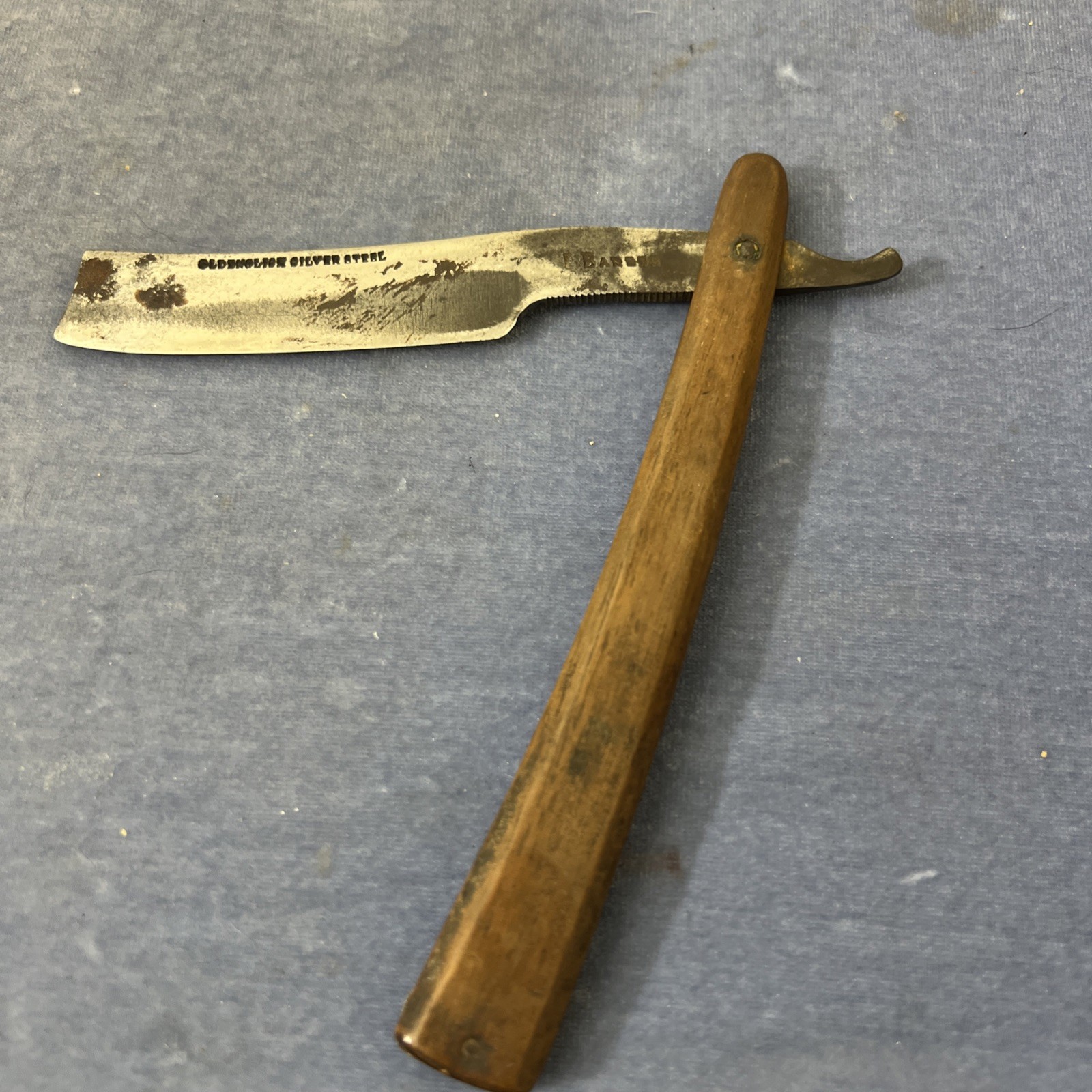 Antique John Barber Old English Silver Steel Straight Razor Sheffield Antique John Barber Old English Silver Steel Straight Razor Sheffield