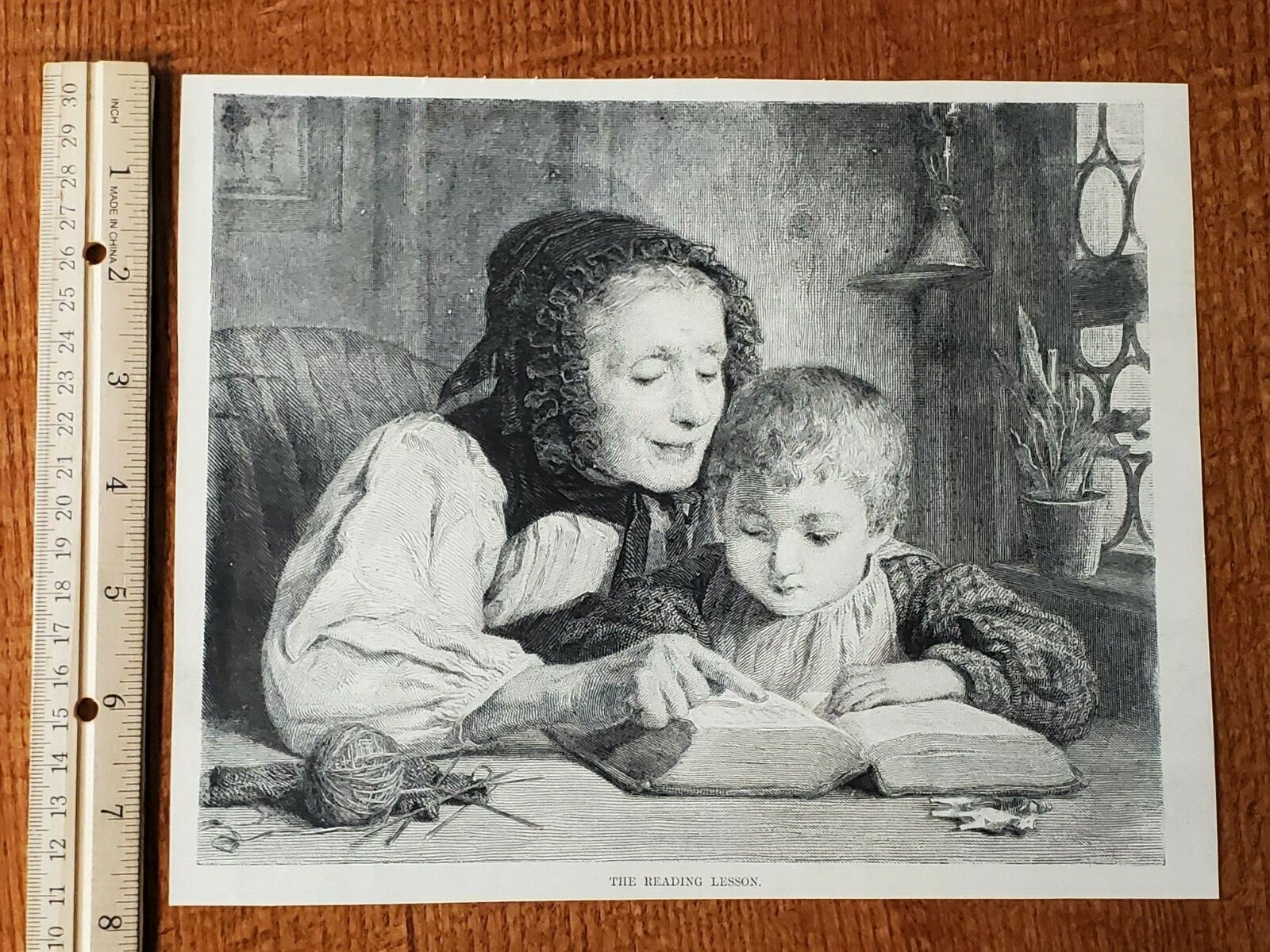 Harper's Weekly 1875 Sketch Print THE READING LESSON Harper's Weekly 1875 Sketch Print THE READING LESSON