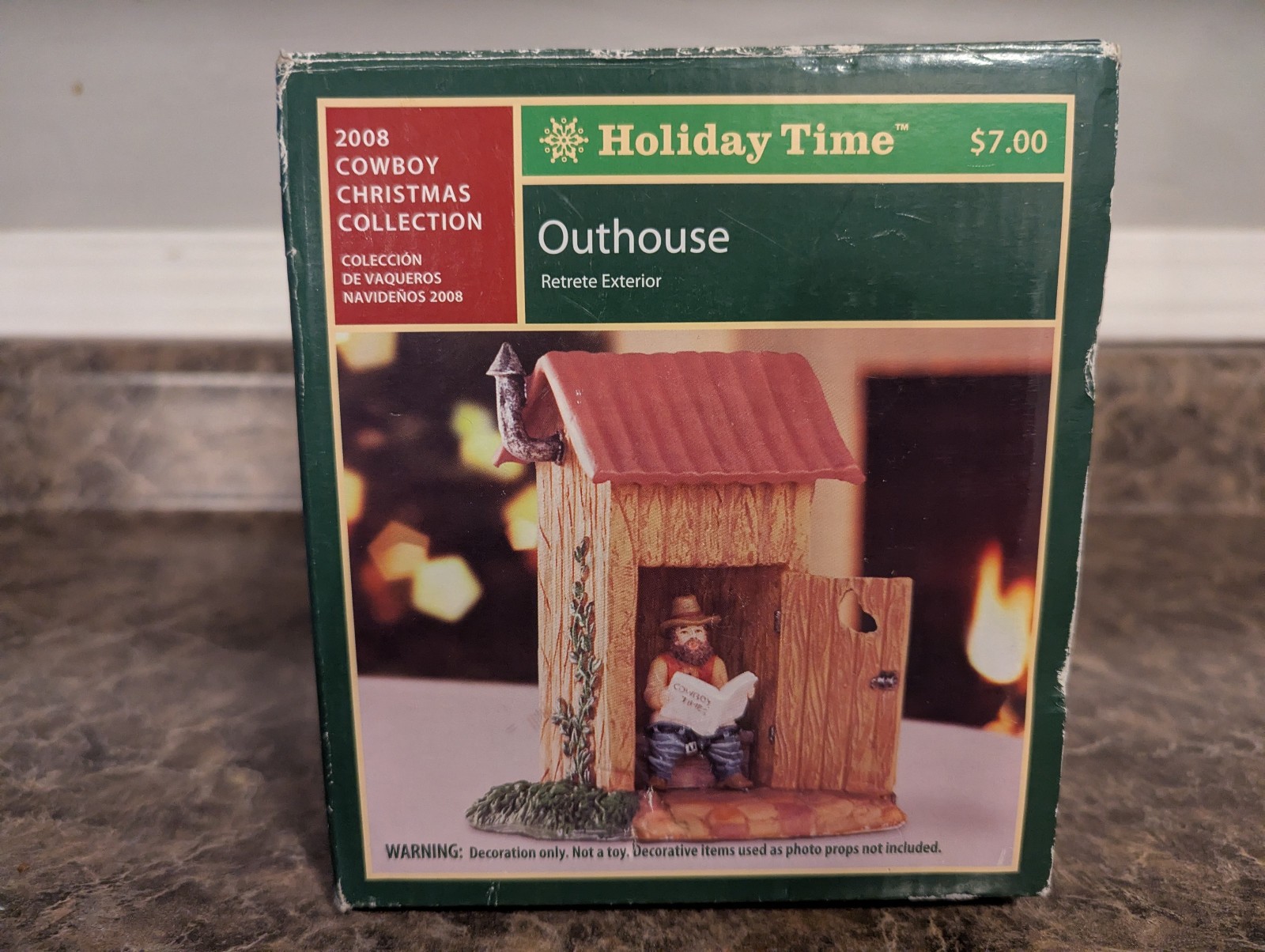Holiday Time 2008 cowboy collection outhouse Christmas village w/ box Holiday Time 2008 cowboy collection outhouse Christmas village w/ box