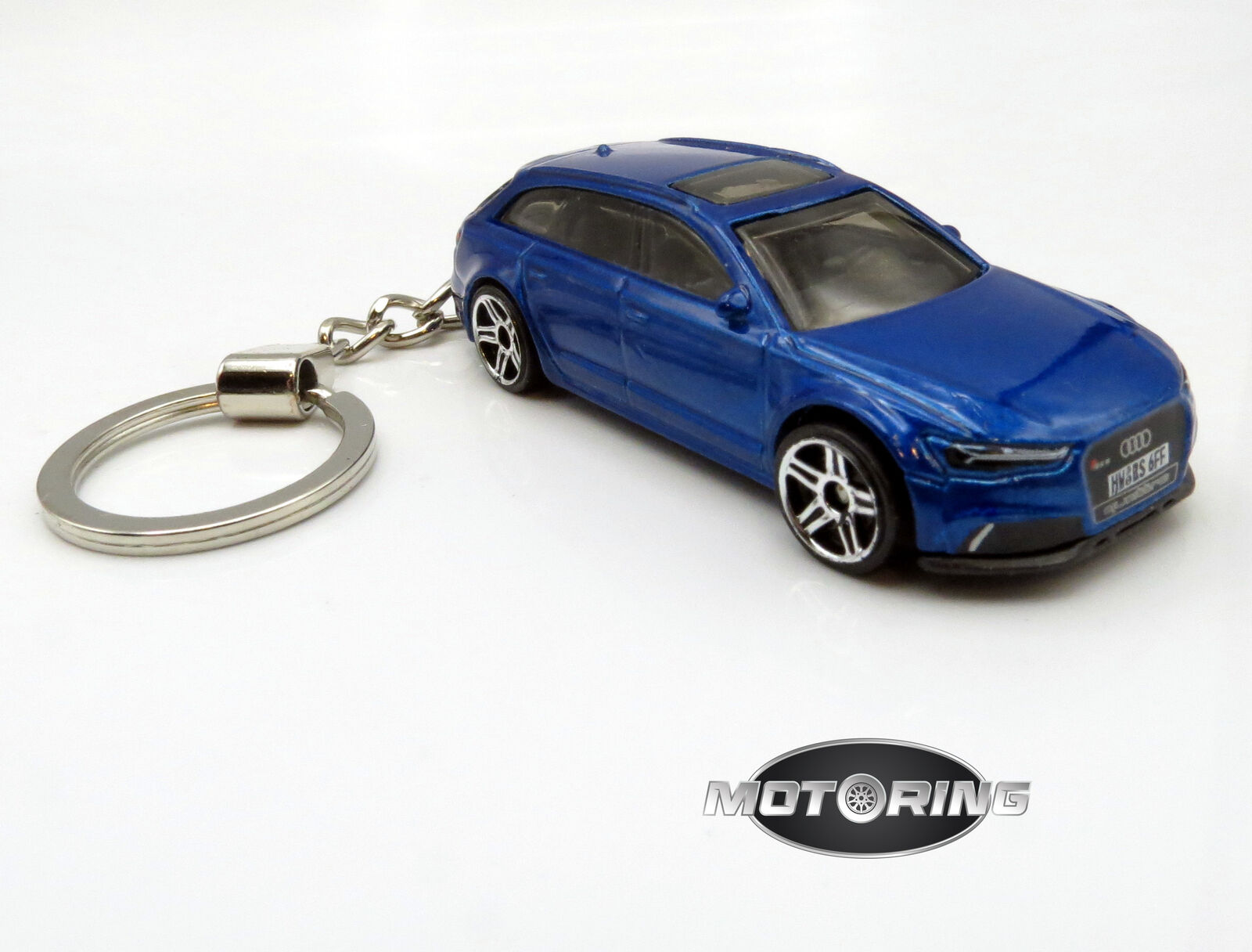 2017 '17 Audi RS 6 Avant Blue Car Rare Novelty Keychain 1:64 Diecast