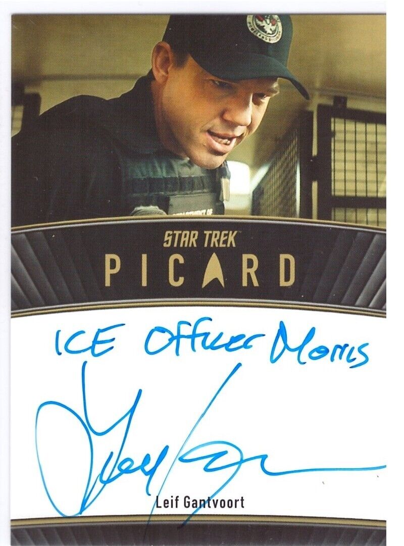 Star Trek Picard Season 2 3 autograph card inscription Leif Gantvoor ICE Officer