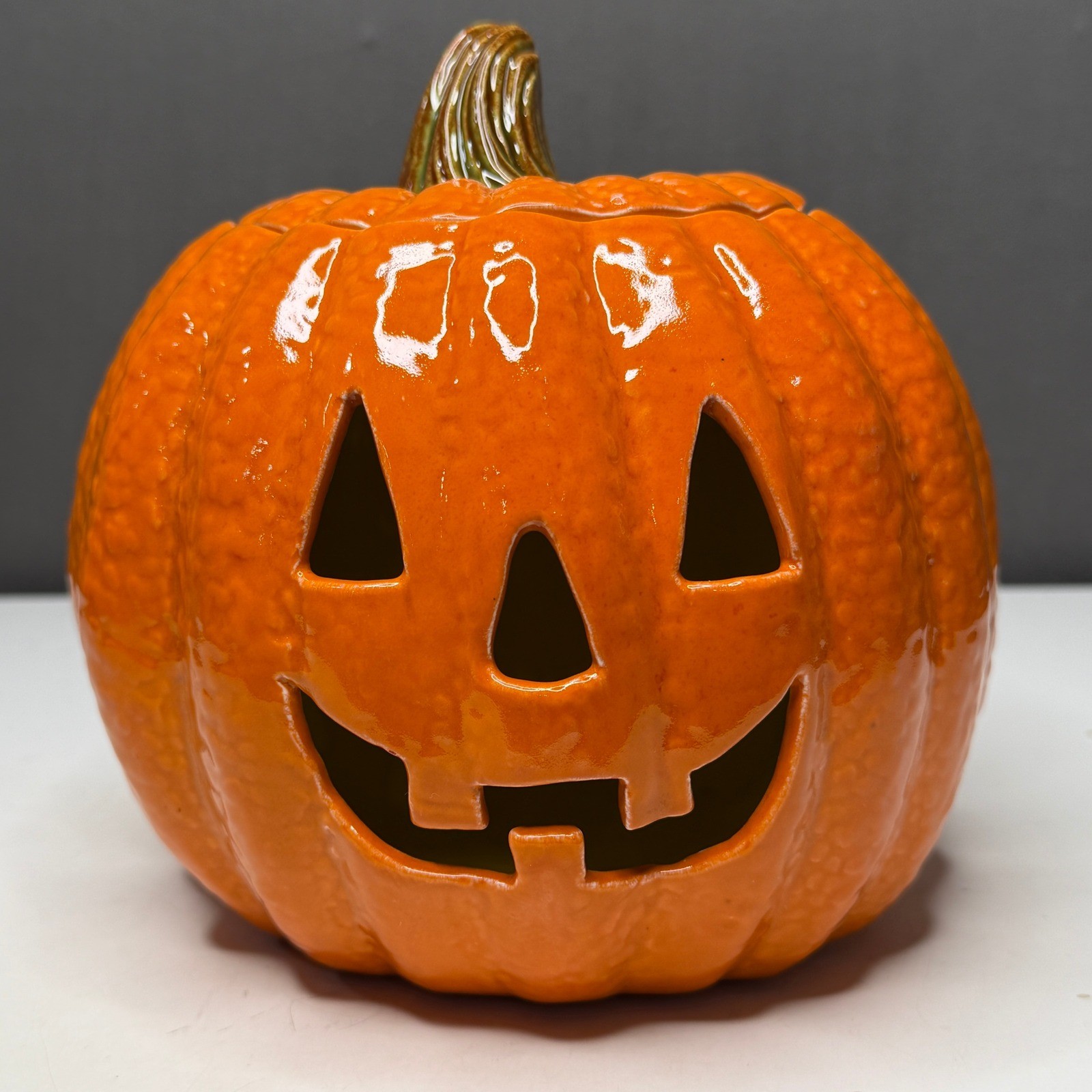 Vintage Atlantic Mold Jack O Lantern Ceramic Pumpkin Halloween 1973 RARE Kitsch Vintage Atlantic Mold Jack O Lantern Ceramic Pumpkin Halloween 1973 RARE Kitsch