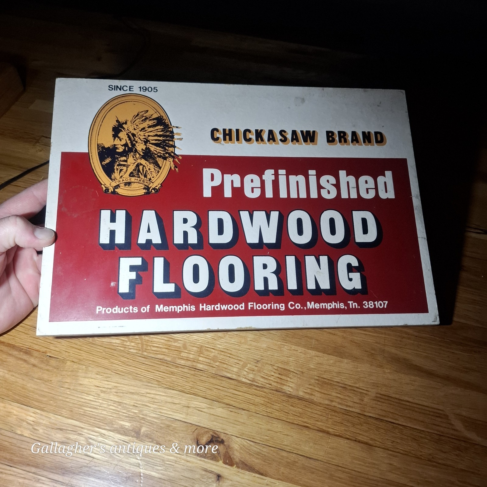 Rare vintage Chickasaw Hardwood Flooring Sign Memphis Tennessee Store display Rare vintage Chickasaw Hardwood Flooring Sign Memphis Tennessee Store display