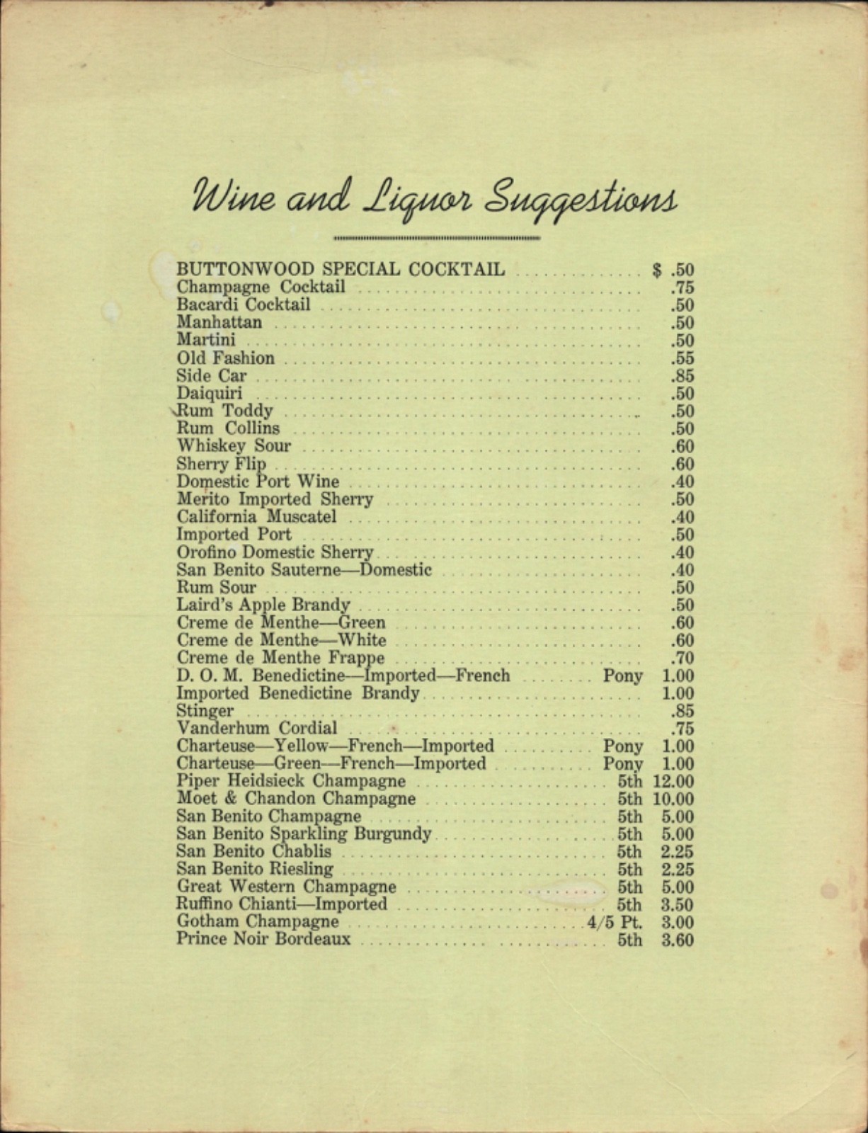 1940s STOCK EXCHANGE LUNCHEON CLUB vintage drinks menu NEW YORK CITY Wall Street 1940s STOCK EXCHANGE LUNCHEON CLUB vintage drinks menu NEW YORK CITY Wall Street