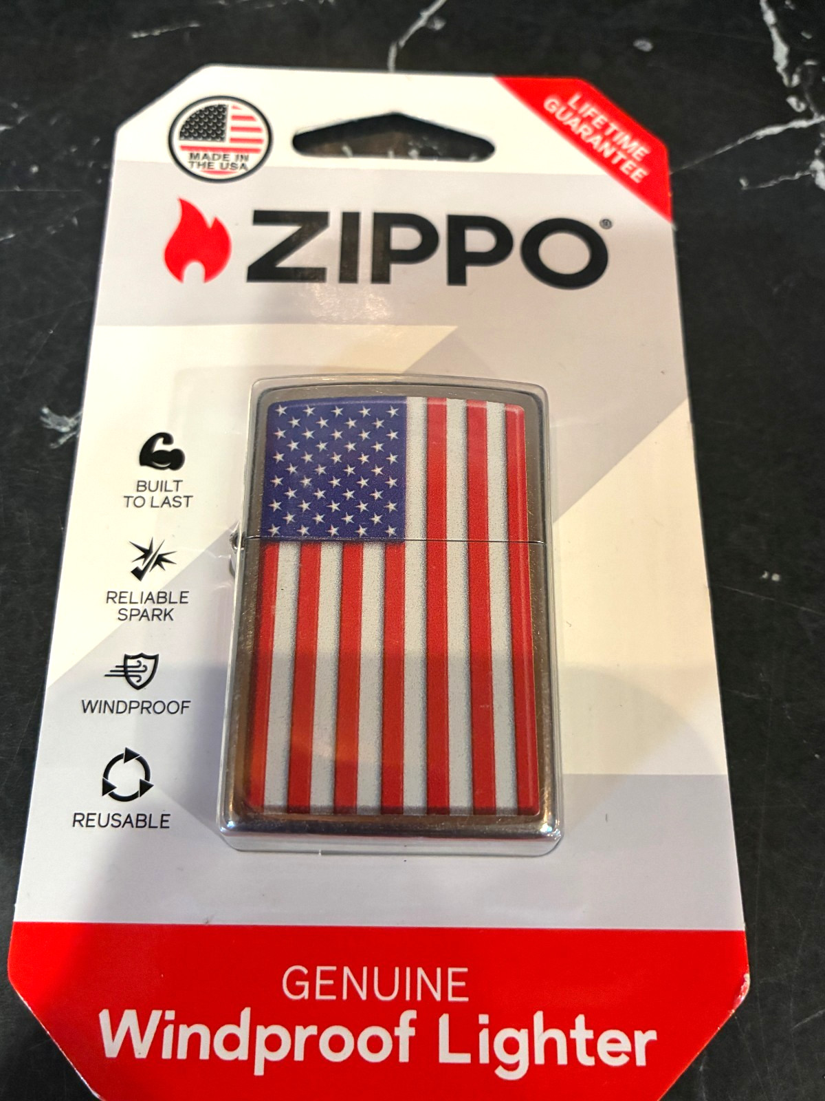 Zippo American FLAG STARS AND Windproof Lighter USA NEW SEALED Zippo American FLAG STARS AND Windproof Lighter USA NEW SEALED