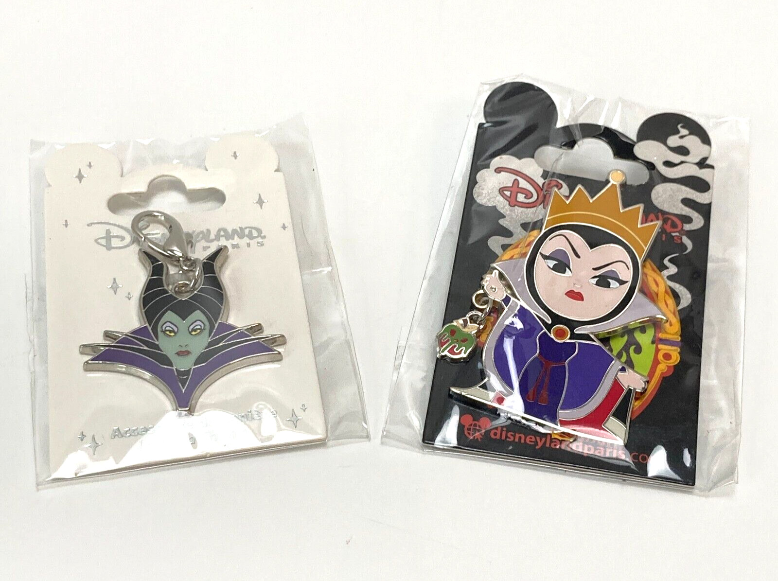 NEW DisneyLand PARIS DLP Snow White Evil Queen PIN Maleficent Lanyard Charm