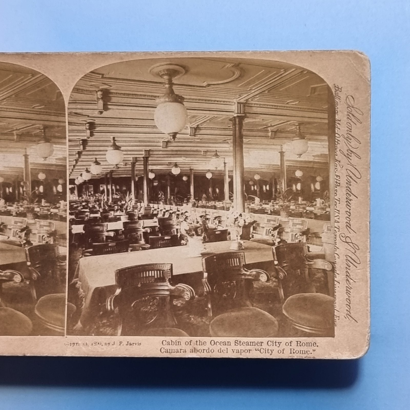 Shipping Liner Stereoview 3D C1895 Real Photo SS City of Rome Dining Lounge Shipping Liner Stereoview 3D C1895 Real Photo SS City of Rome Dining Lounge