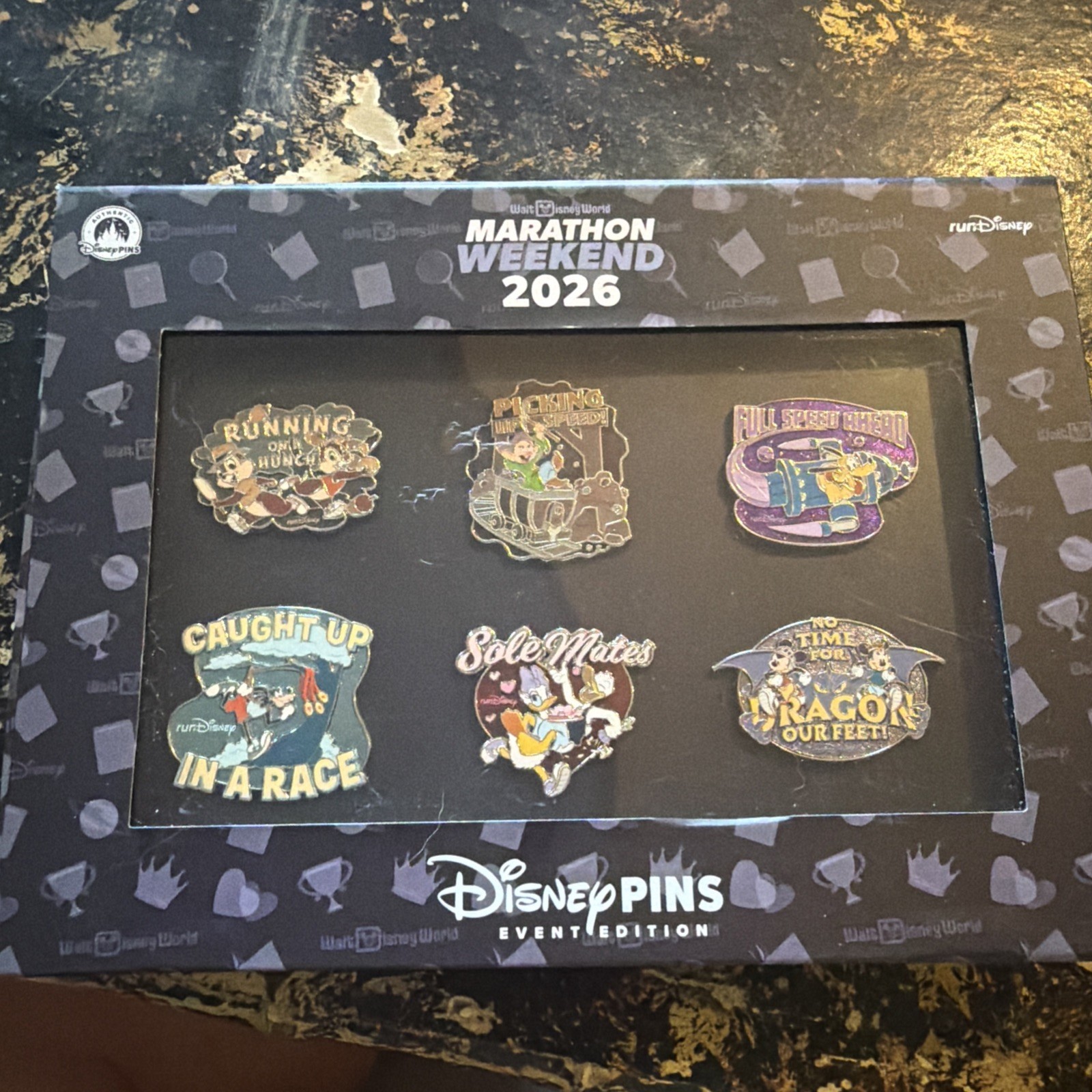 Disney runDisney Marathon Weekend 2026 6-Pin Box Set Event Edition Disney runDisney Marathon Weekend 2026 6-Pin Box Set Event Edition