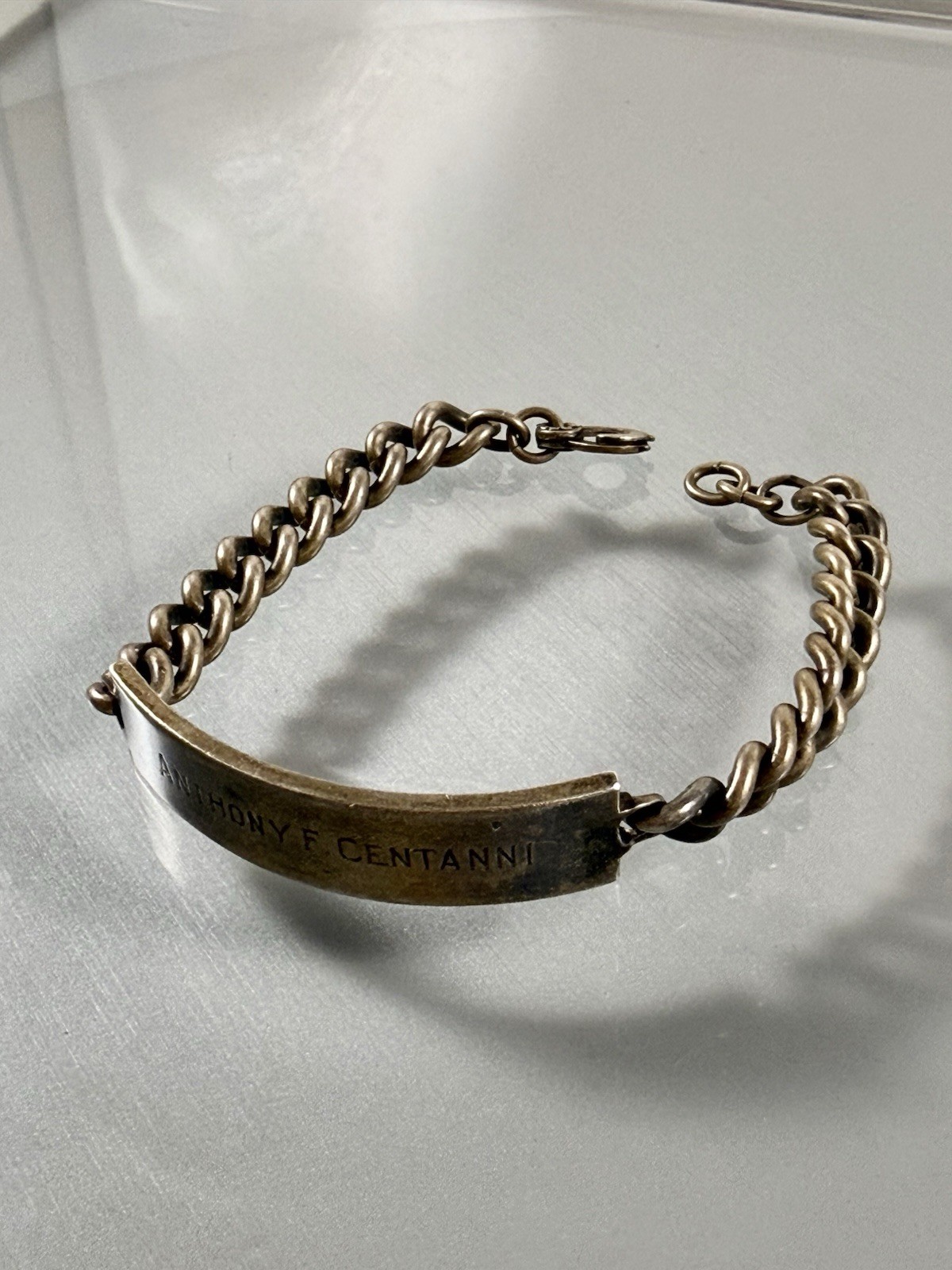 Vintage 925 Sterling Silver WWII US Military ID Bracelet 7.75” Inches Vintage 925 Sterling Silver WWII US Military ID Bracelet 7.75” Inches