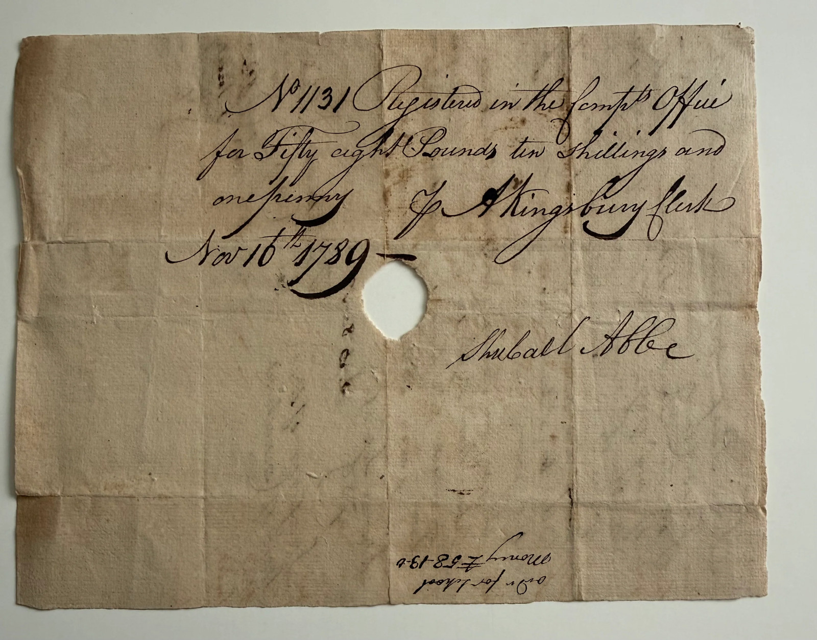 1789 William Williams, Signer of the Declaration—Connecticut Revolutionary War 1789 William Williams, Signer of the Declaration—Connecticut Revolutionary War