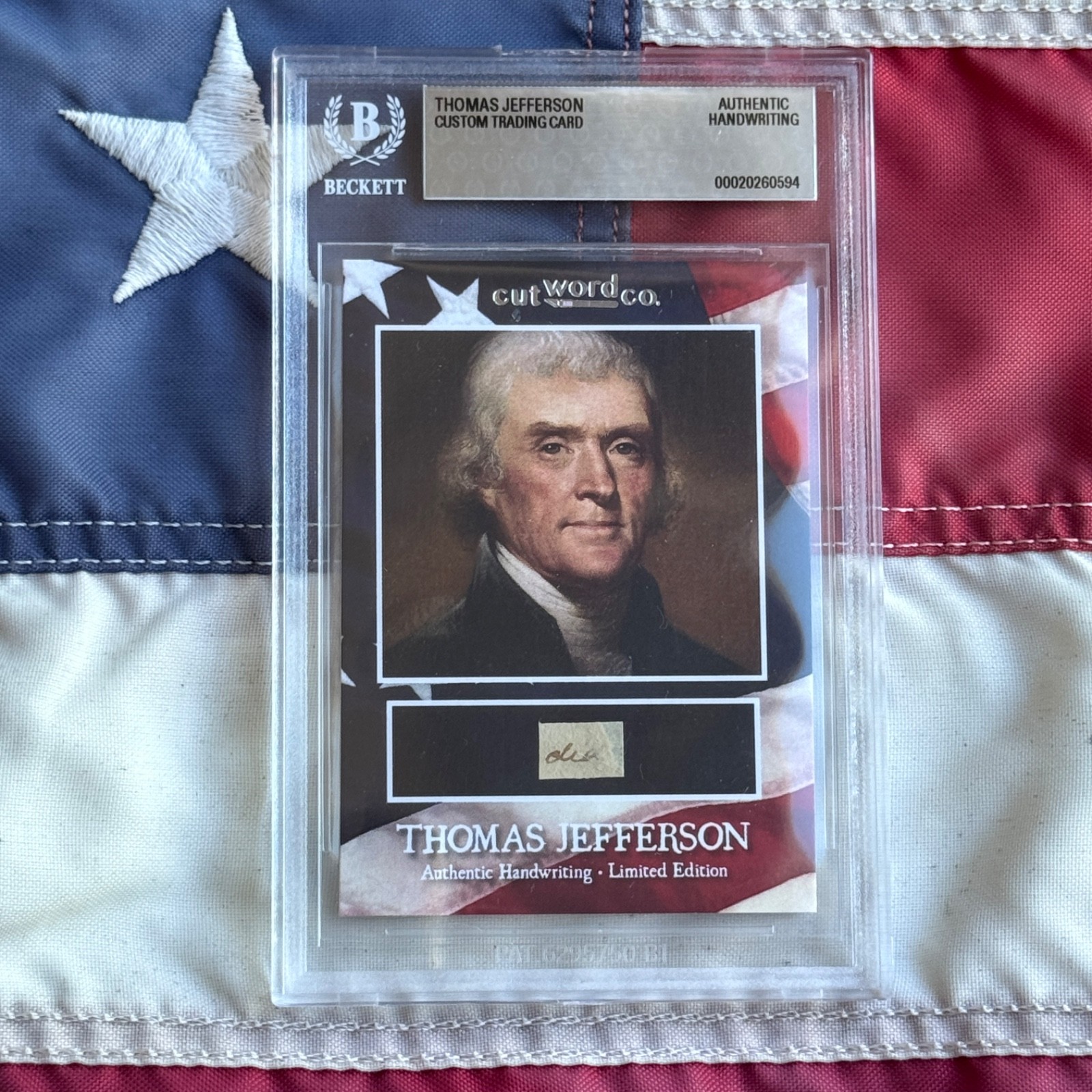 Thomas Jefferson Handwritten Word Cut from Autograph Letter Signed Beckett BAS Thomas Jefferson Handwritten Word Cut from Autograph Letter Signed Beckett BAS