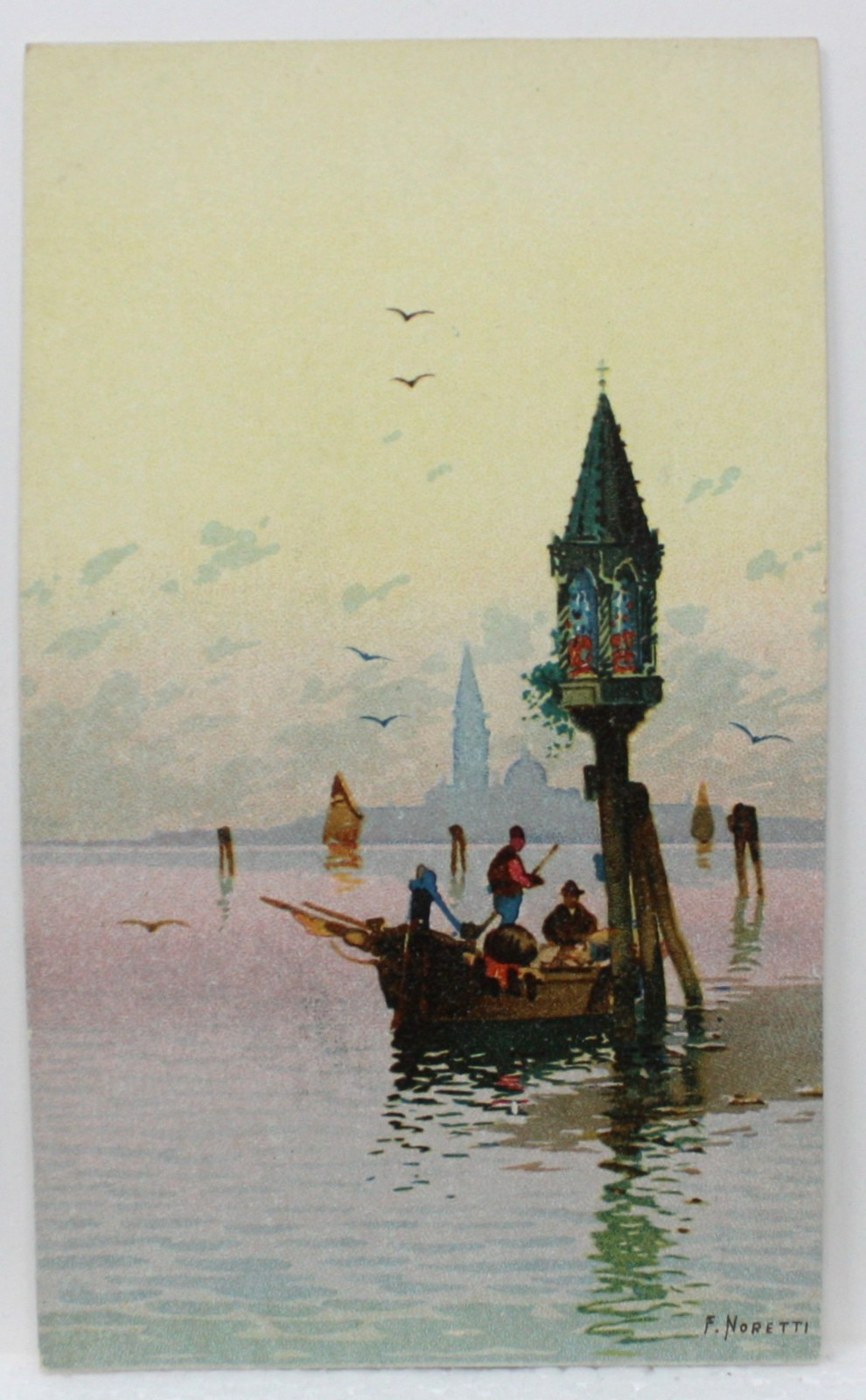 Venezia Antique Italy Postcard Gondola Boat Scene Capitella Signed F. Noretti Venezia Antique Italy Postcard Gondola Boat Scene Capitella Signed F. Noretti
