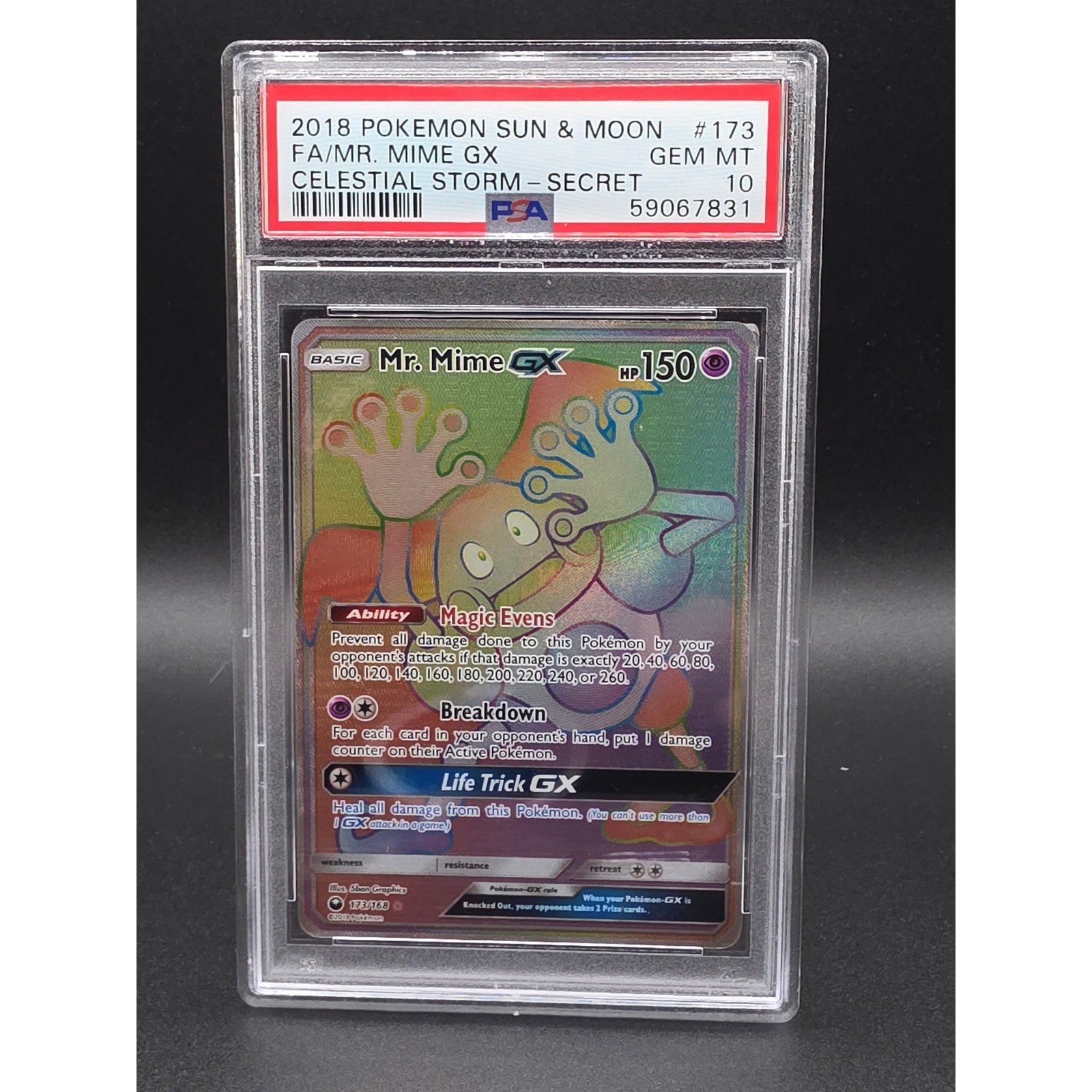 2018 Pokemon Sun & Moon Mr. Mime Gx Celestial Storm-Secret PSA GEM MT 10