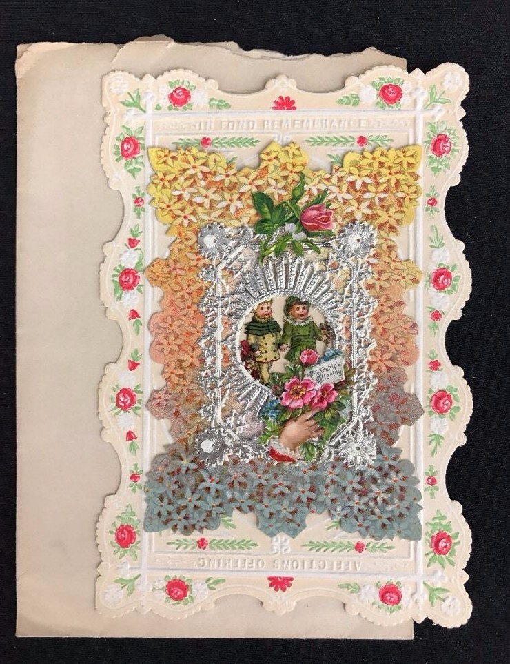 Antique Victorian Valentine Card Diecut Cutwork Paper Lace German Dresden #3 Antique Victorian Valentine Card Diecut Cutwork Paper Lace German Dresden #3