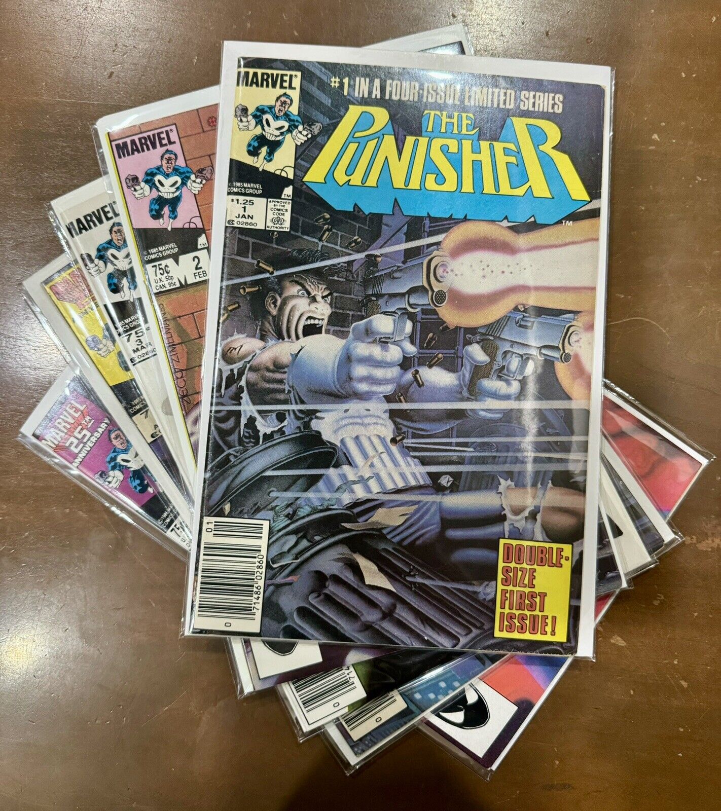 The Punisher #1-#5 Newsstands 1st Solo Limited Series (Marvel Comics 1986) VF-