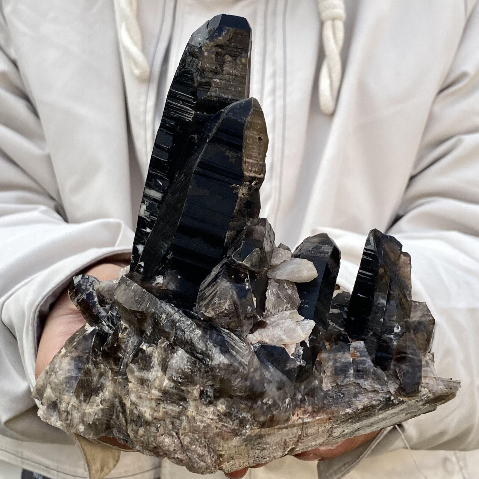 2.98LB Natural Tea black Crystal quartz Cluster Mineral Specimen Healing reiki